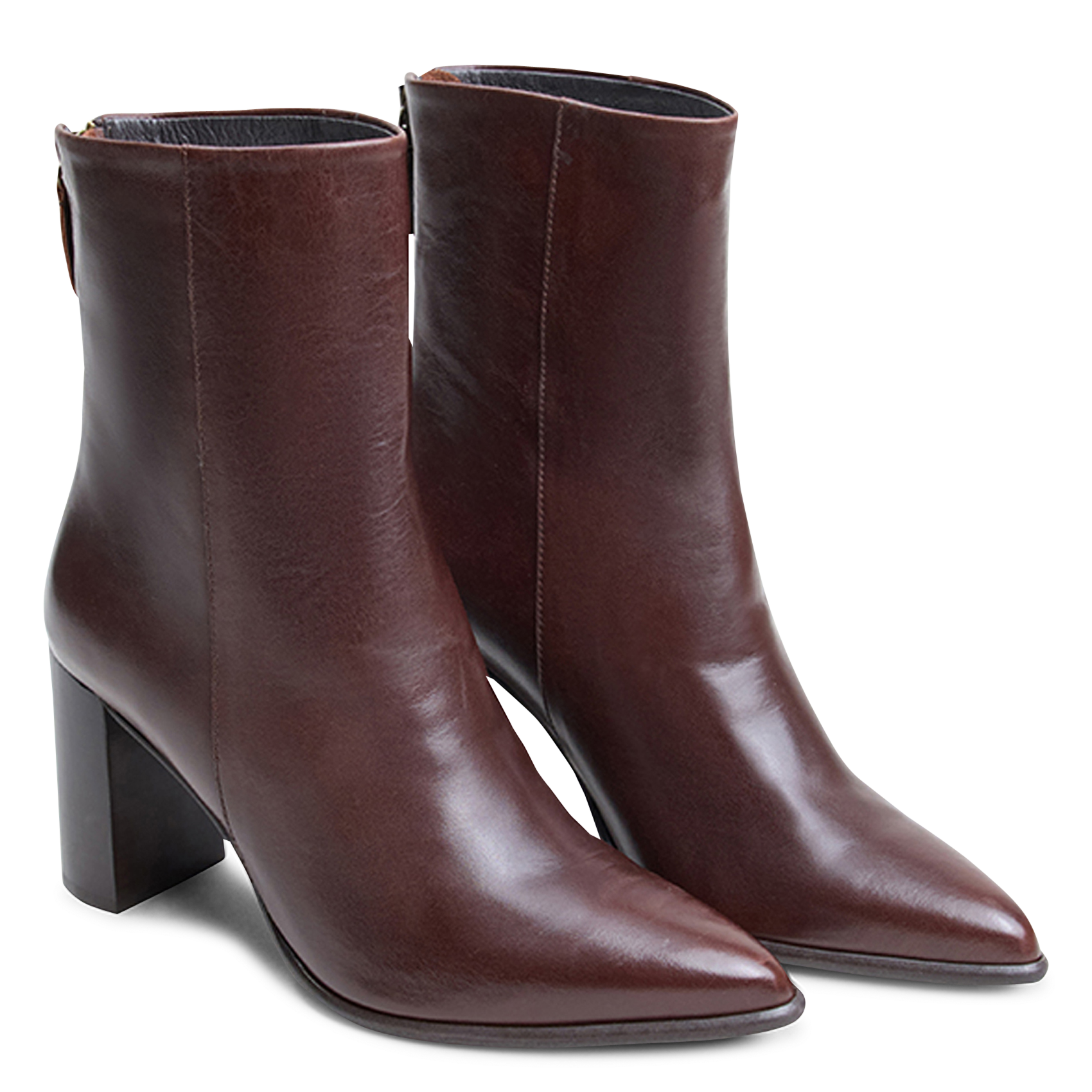 Bottines bout pointu en cuir de vachette pixi JONAK Marron
