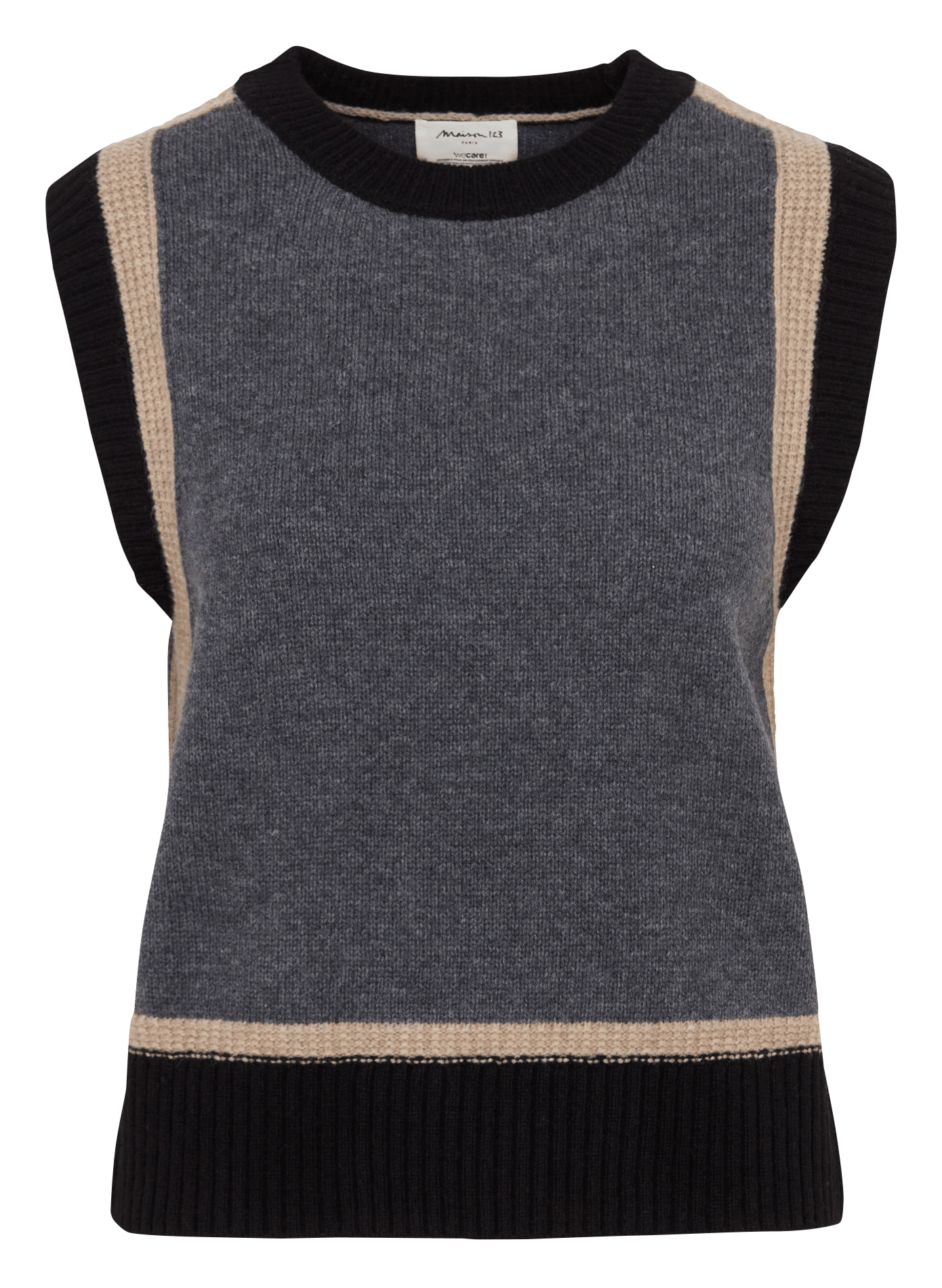 Pull droit en laine anouk MAISON 123 Gris