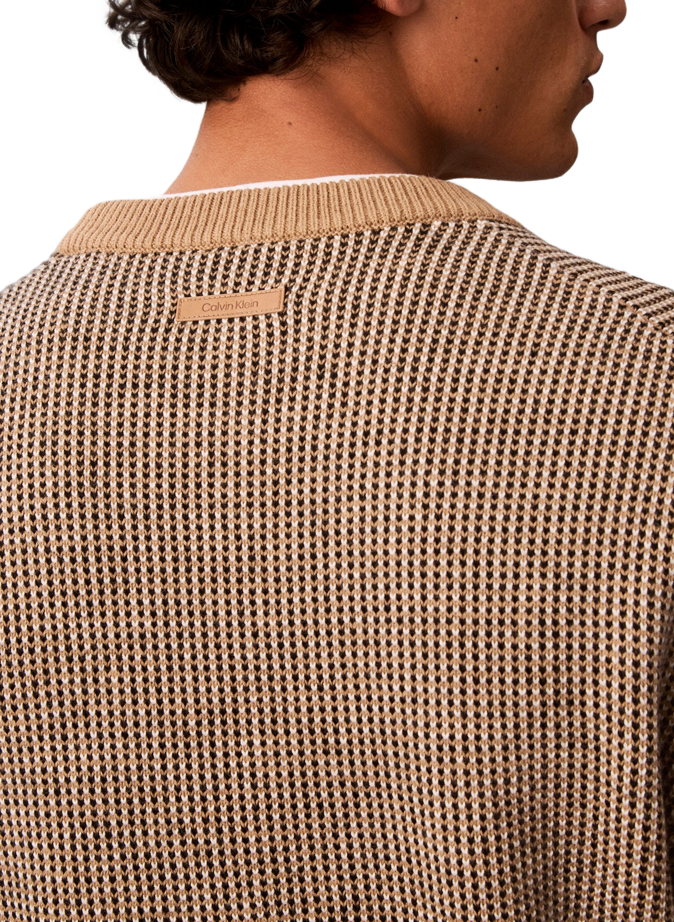 Pullover aus Baumwollmischstrick CALVIN KLEIN Braun