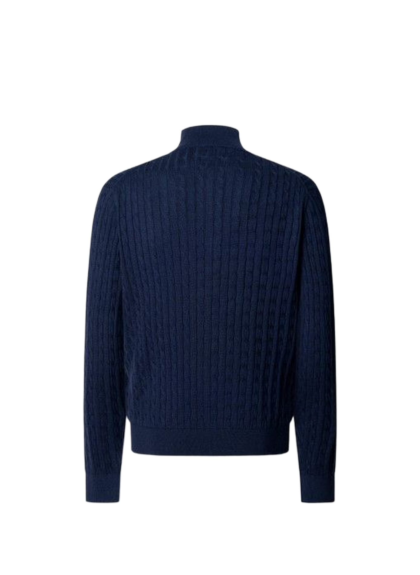 High-neck zip-up sweater in a cotton blend FACONNABLE Blue