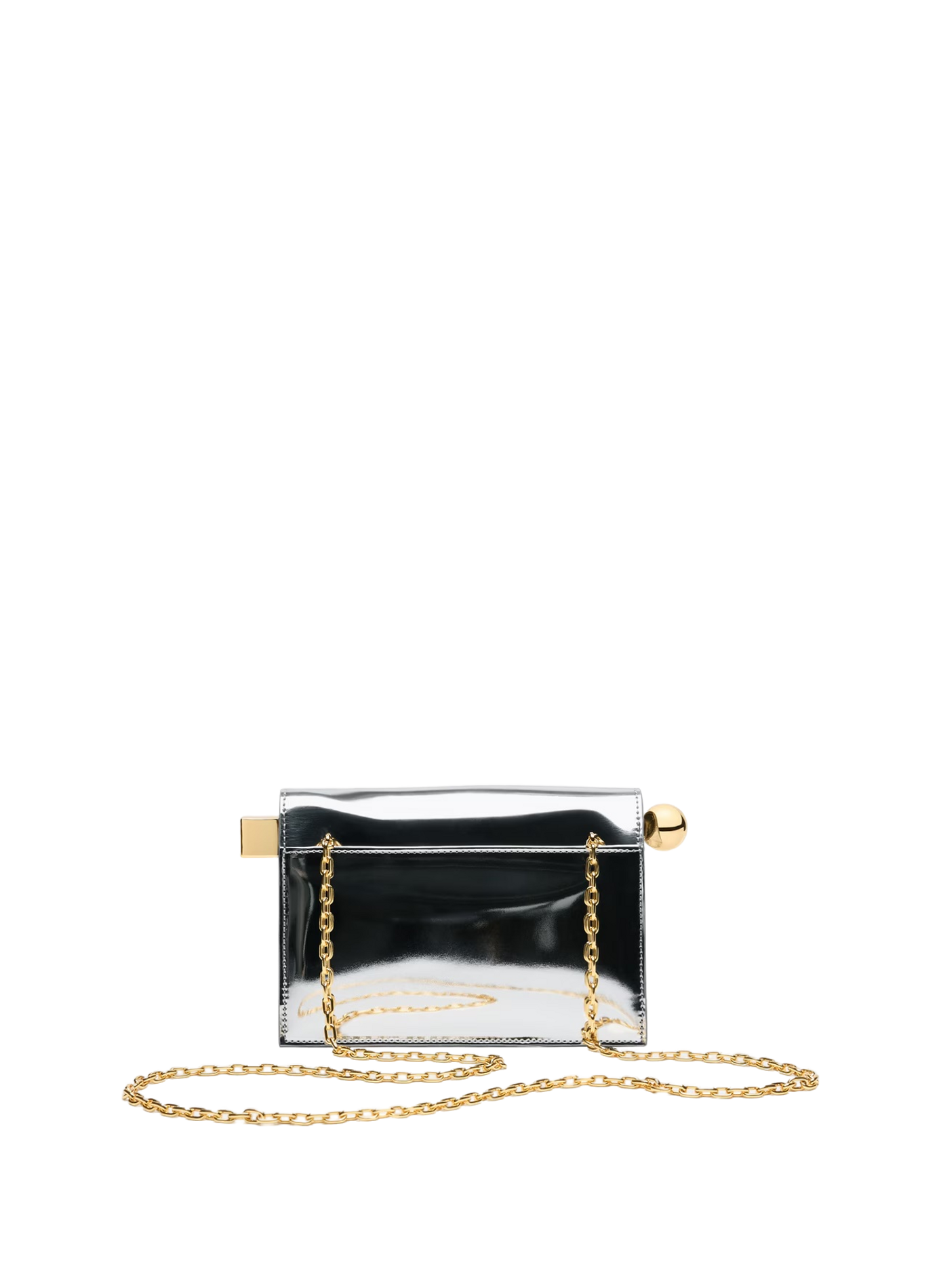 La petite pochette Rond Carré métallisée JACQUEMUS Silver