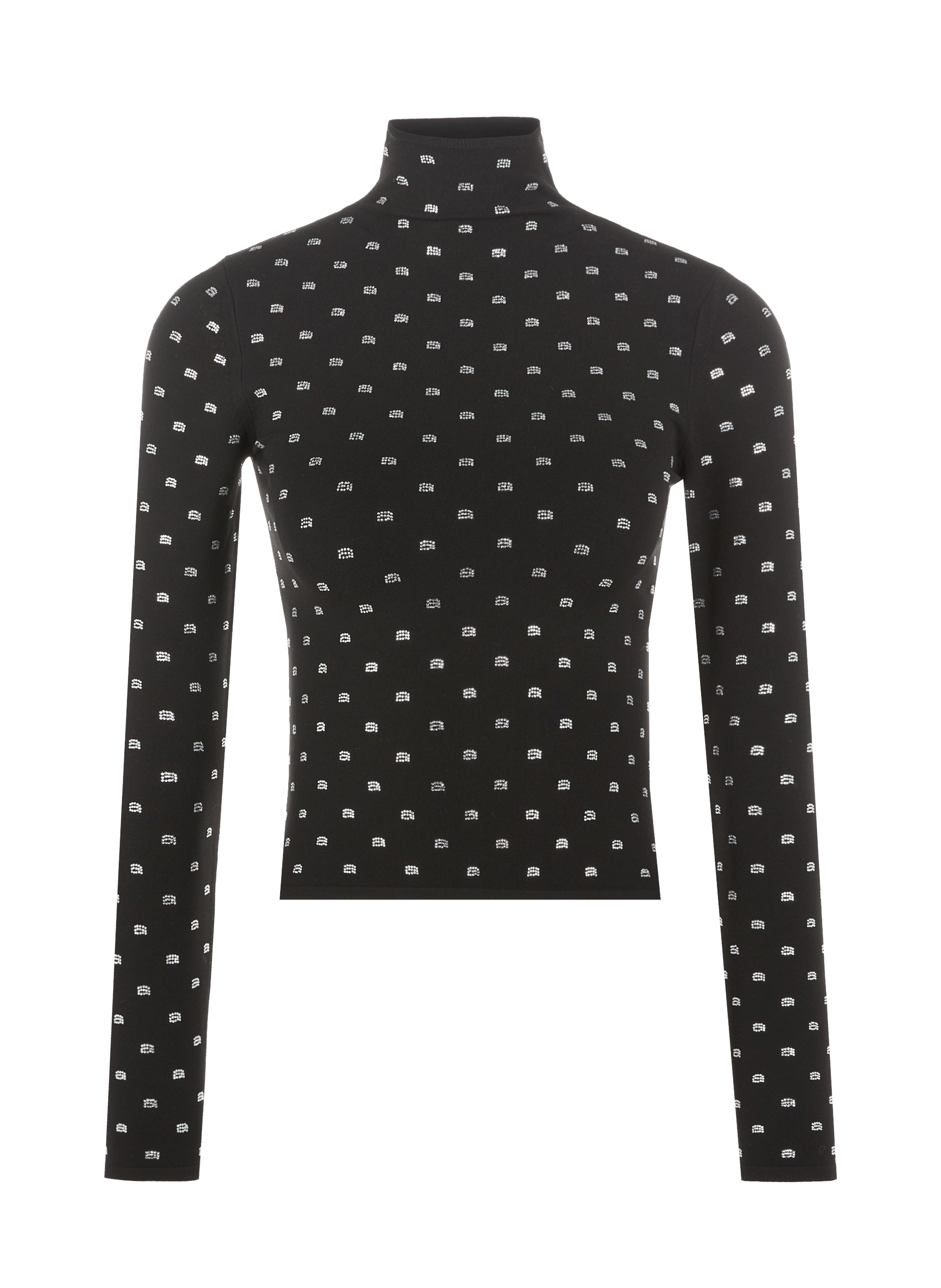 T-shirt col roulé à strass