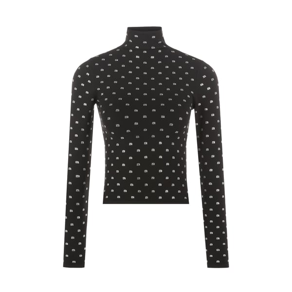 T-shirt col roulé à strass