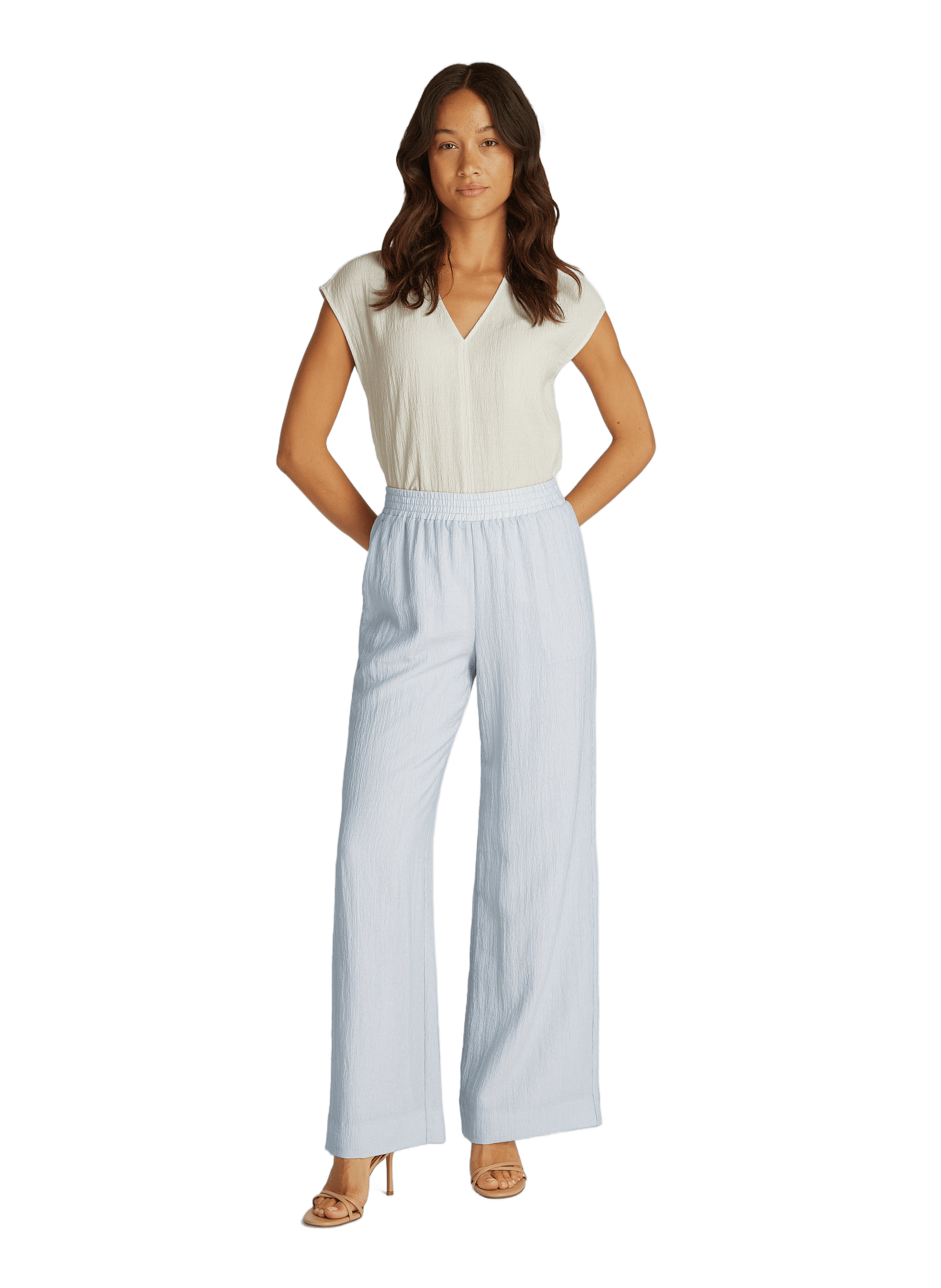 Pantalon texturé fluide Gris