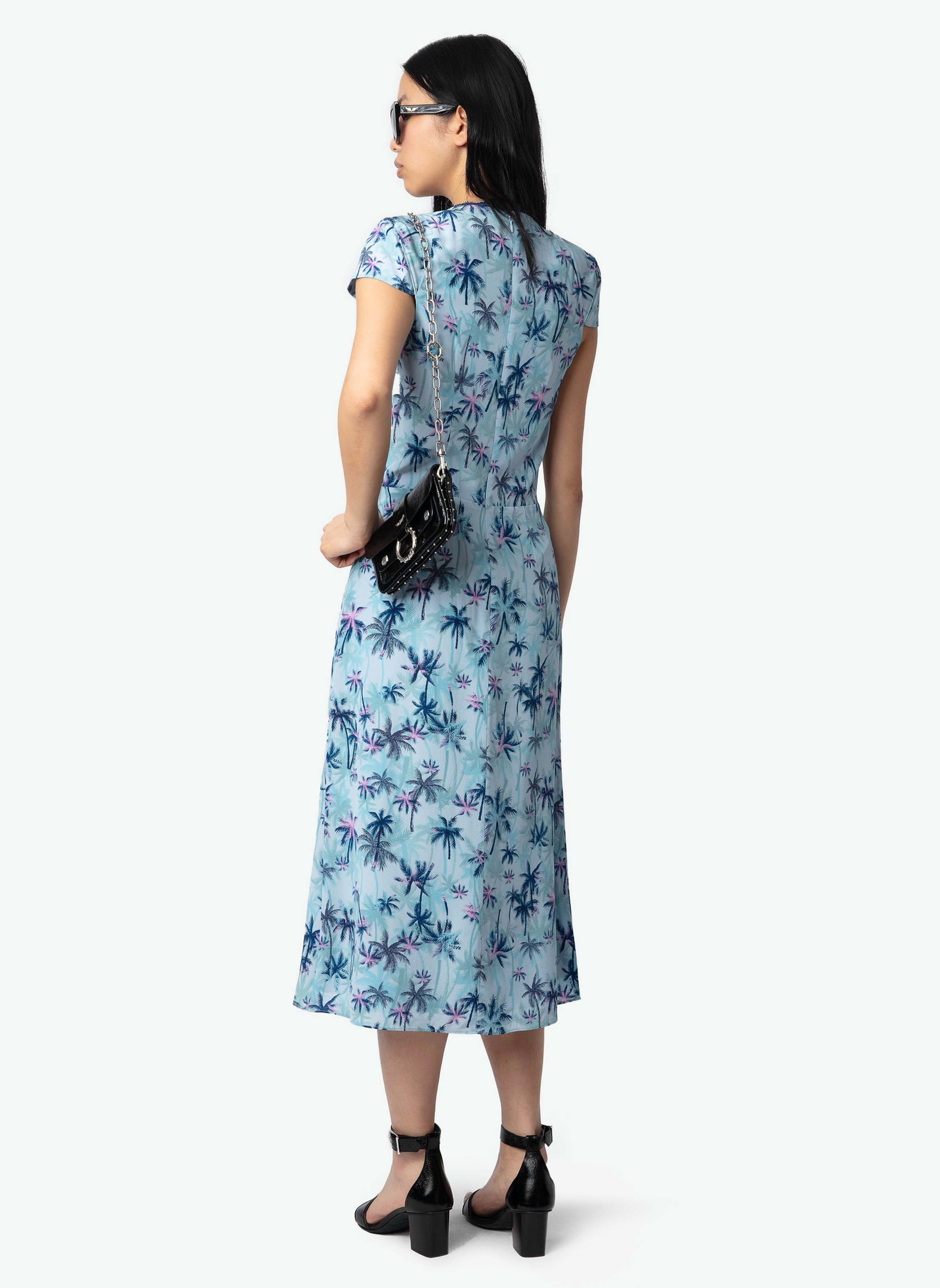 Robe midi col v en soie rapaz ZADIG&VOLTAIRE Bleu