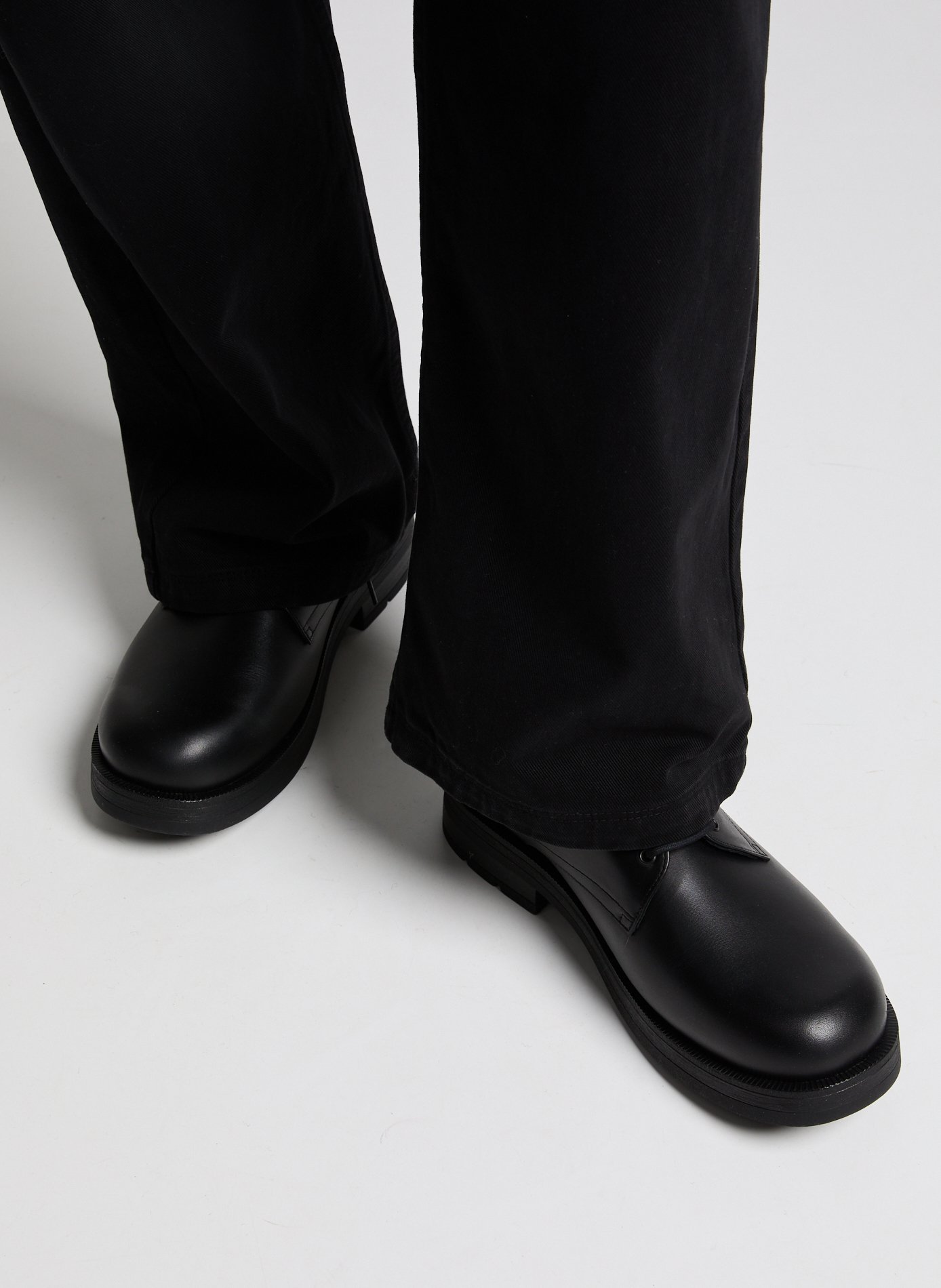 Calfskin leather lace-up loafers KLEMAN Black