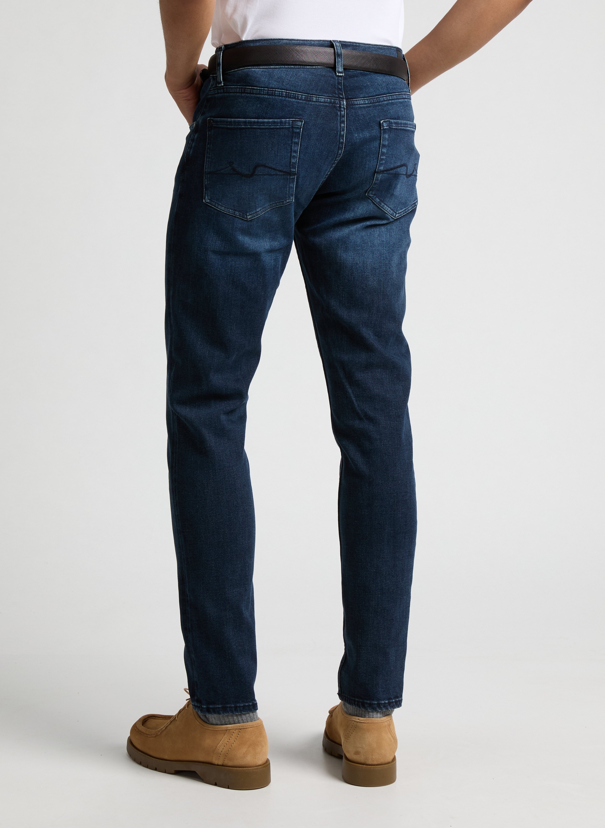 Cotton-blend slim-fit jeans 7 FOR ALL MANKIND Blue