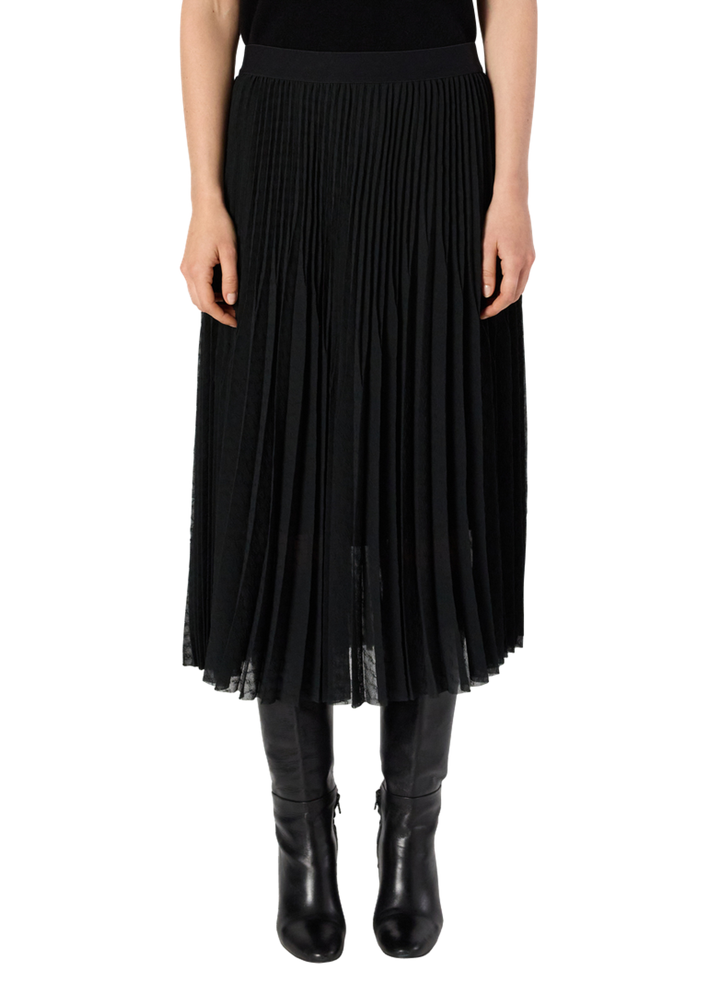 Jupe plissée en jacquard - bilal GERARD DAREL Noir