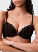 Soutien-gorge push-up pigeonnant PERFECTLY FIT LACE Black