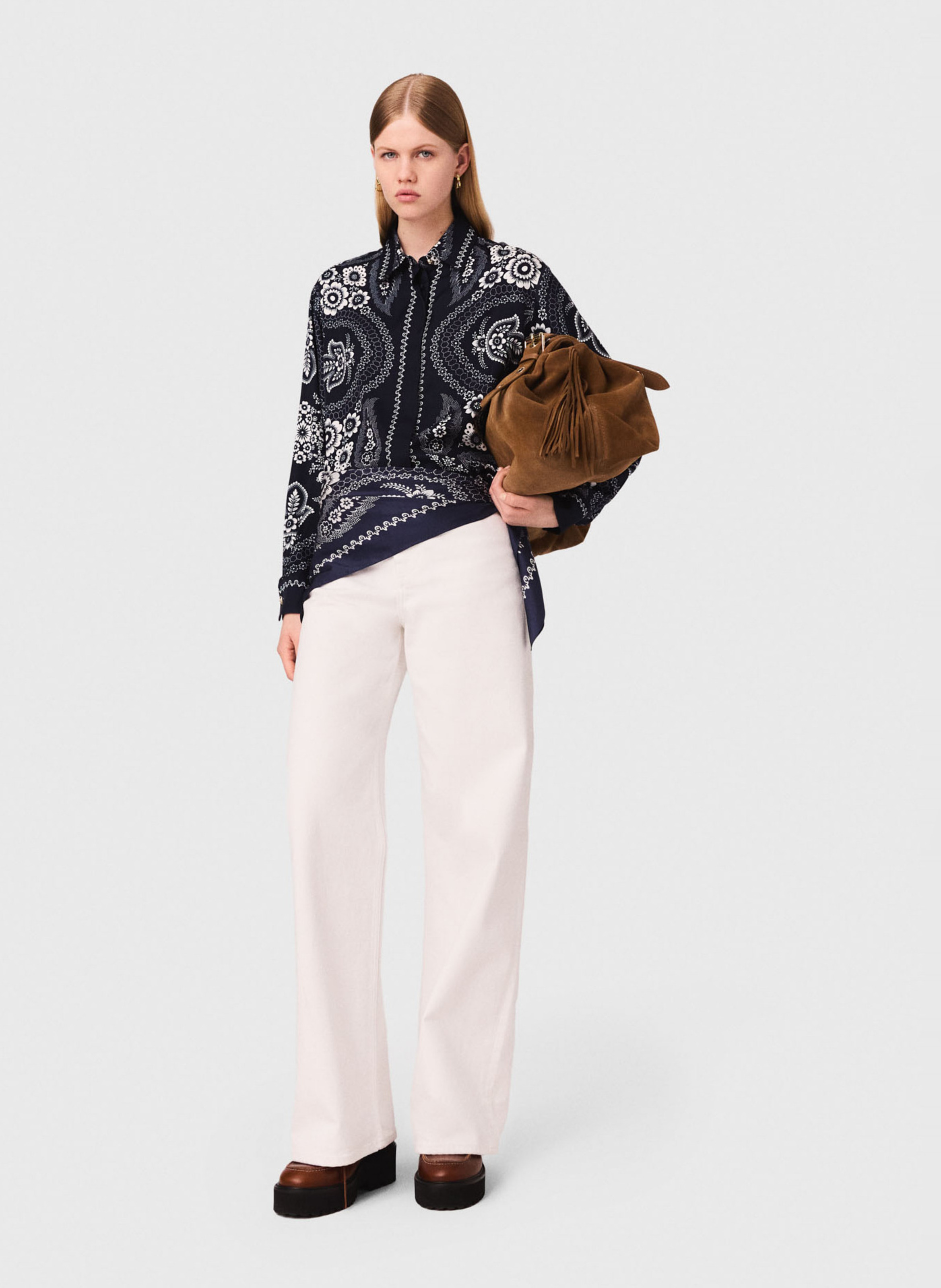 Chemise oversize col classique MAJE Bleu