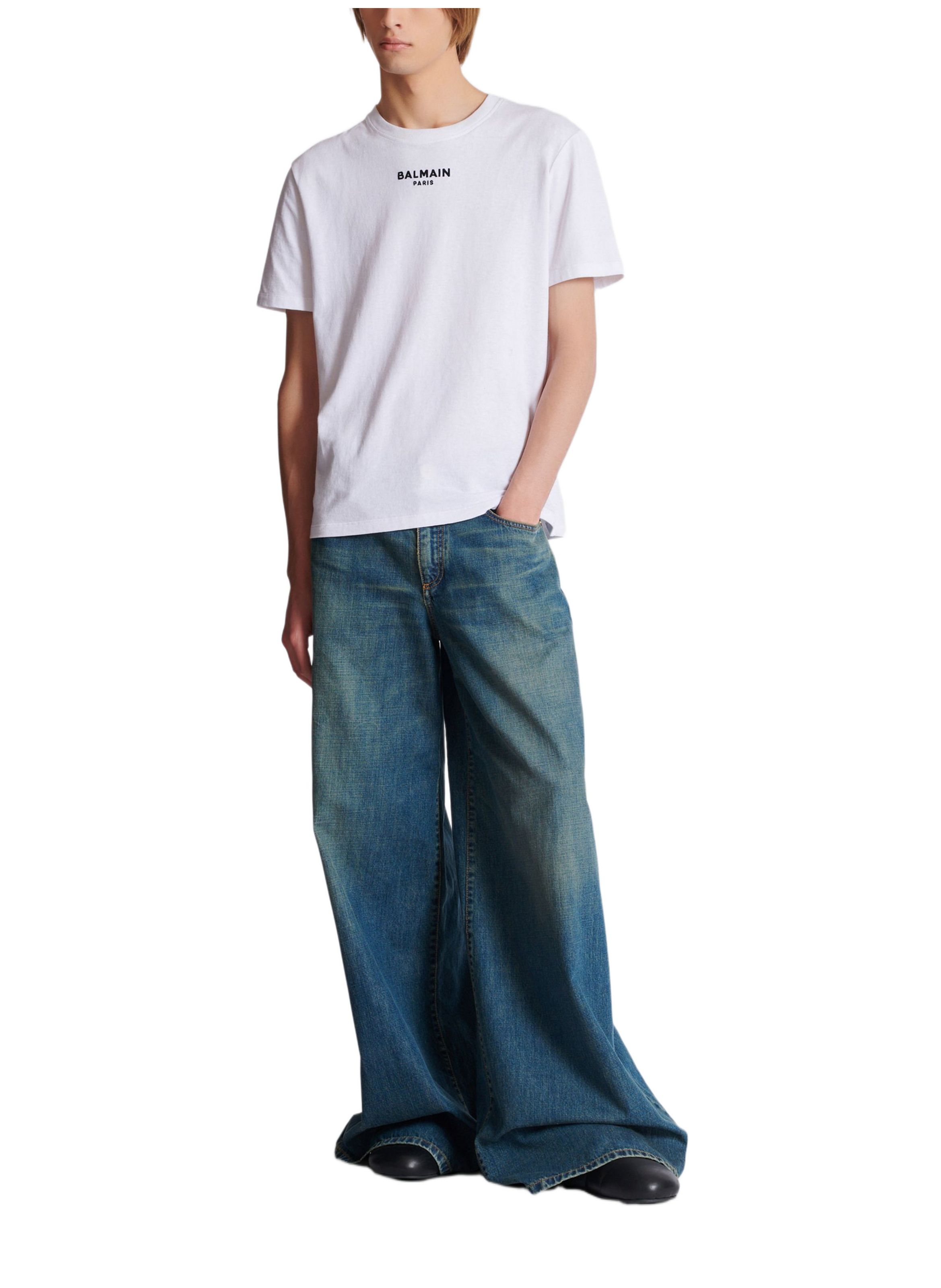 T-shirt brodé balmain paris BALMAIN Blanc