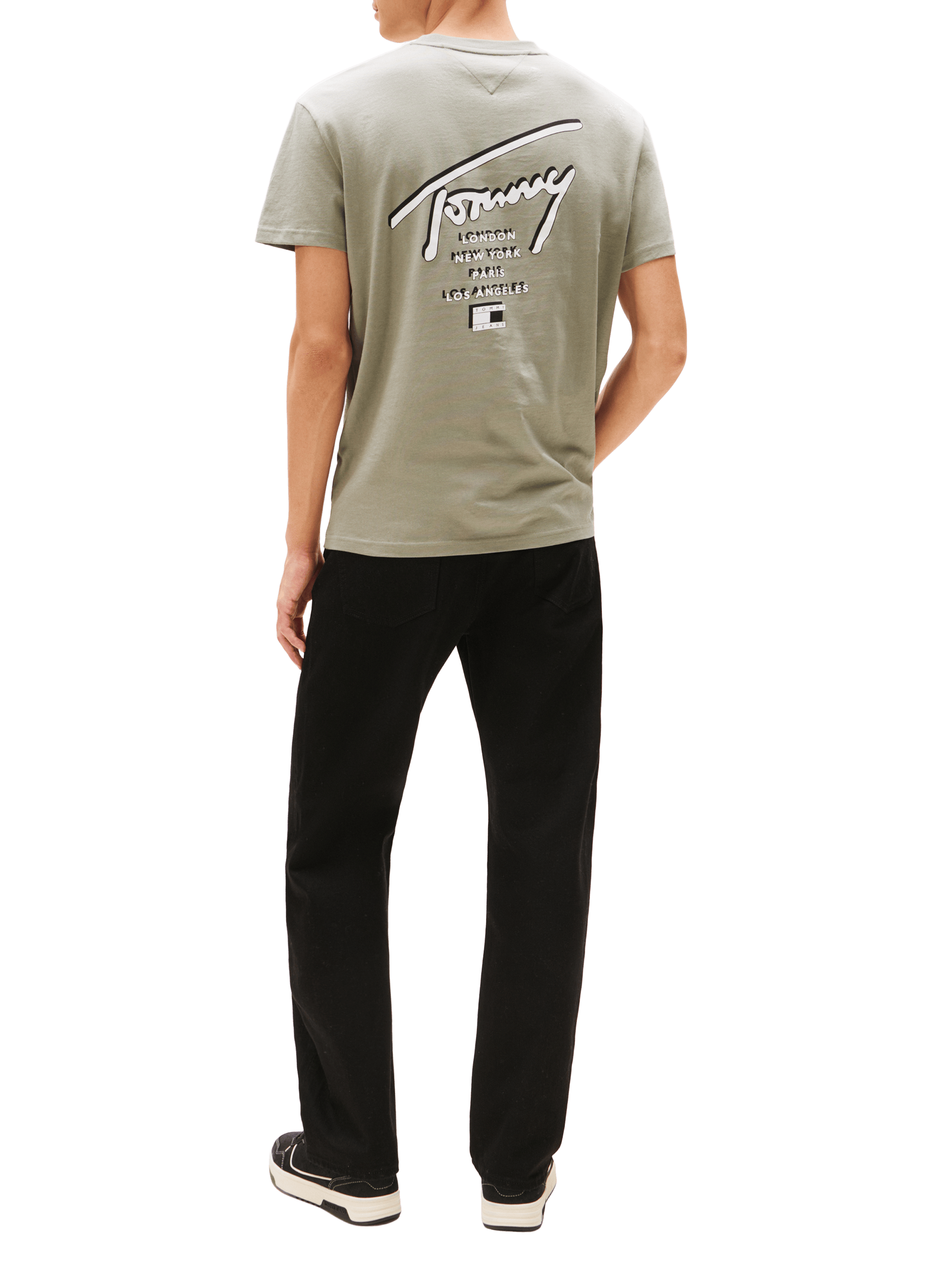 T-shirt in jersey with signature logo on the back TOMMY HILFIGER Khaki