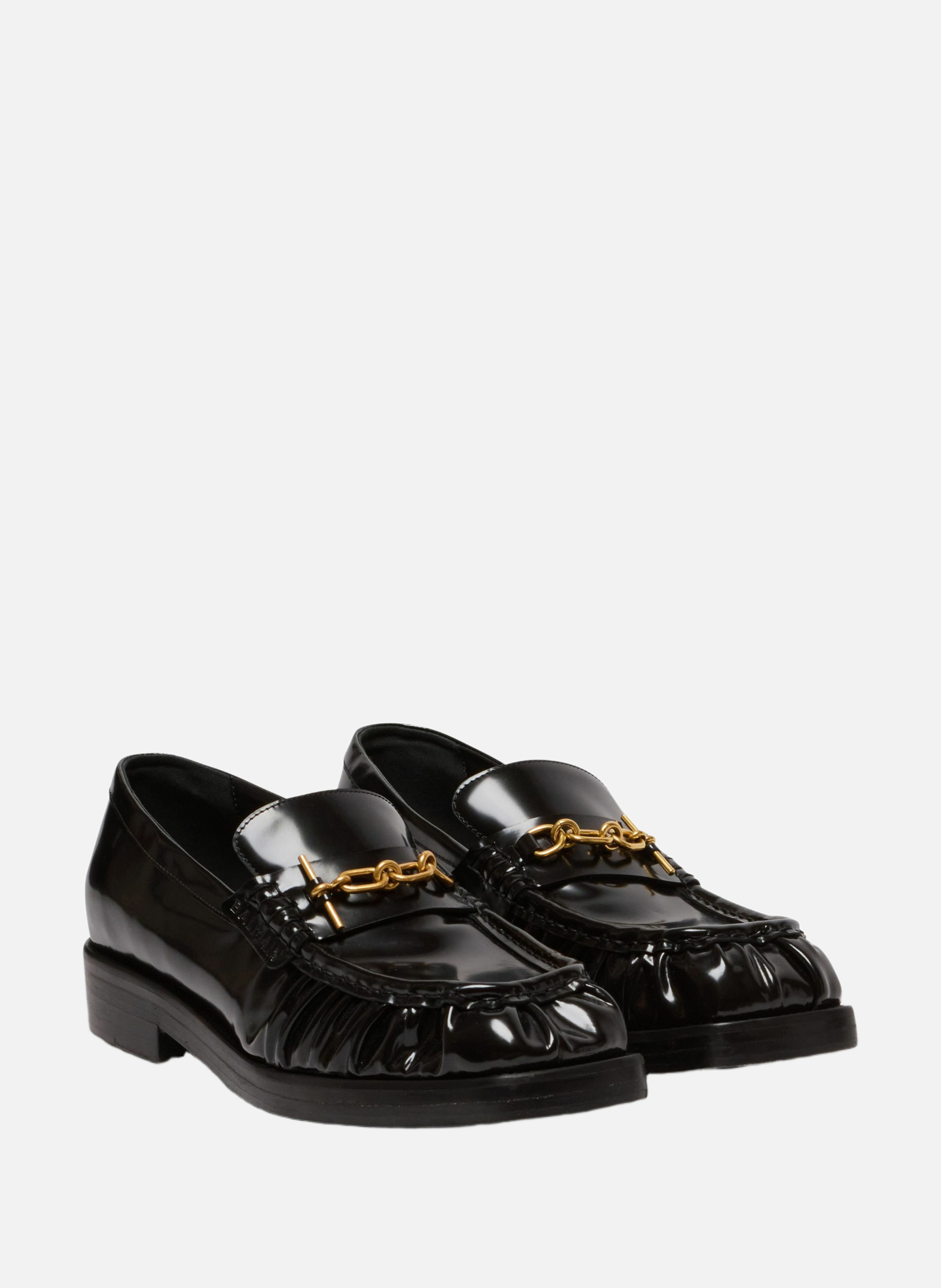 Mocassins sync en cuir glacé BALMAIN Noir