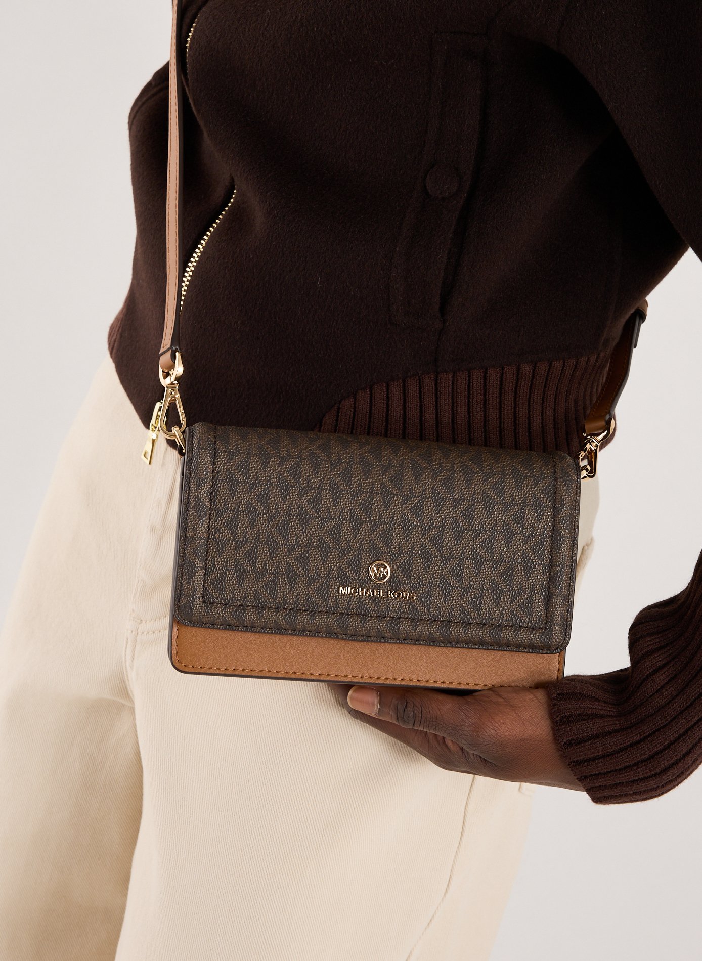 Sac à bandoulière Jet set charm  MICHAEL KORS Marron