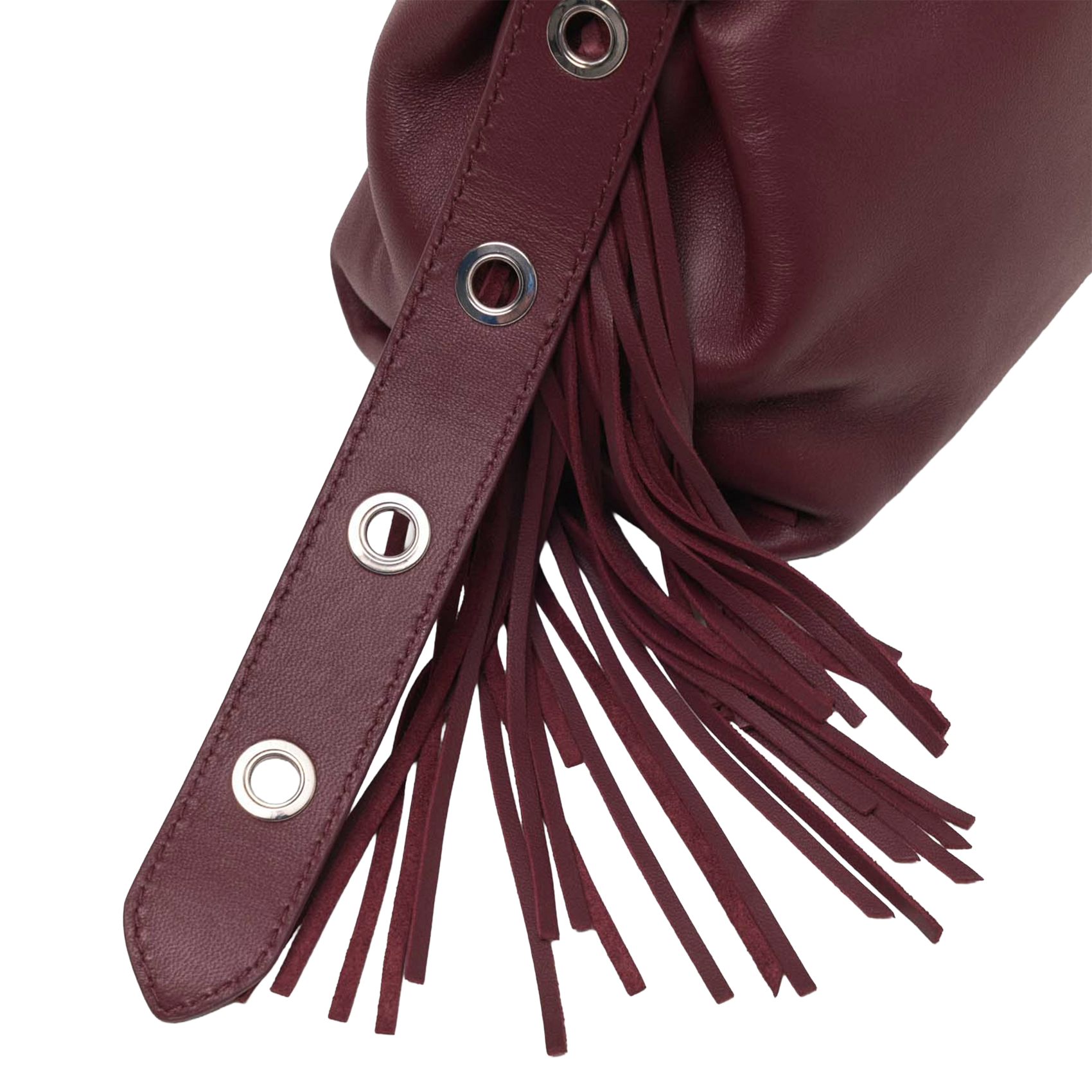 Sac bandoulière en cuir lisse miss m MAJE Rouge