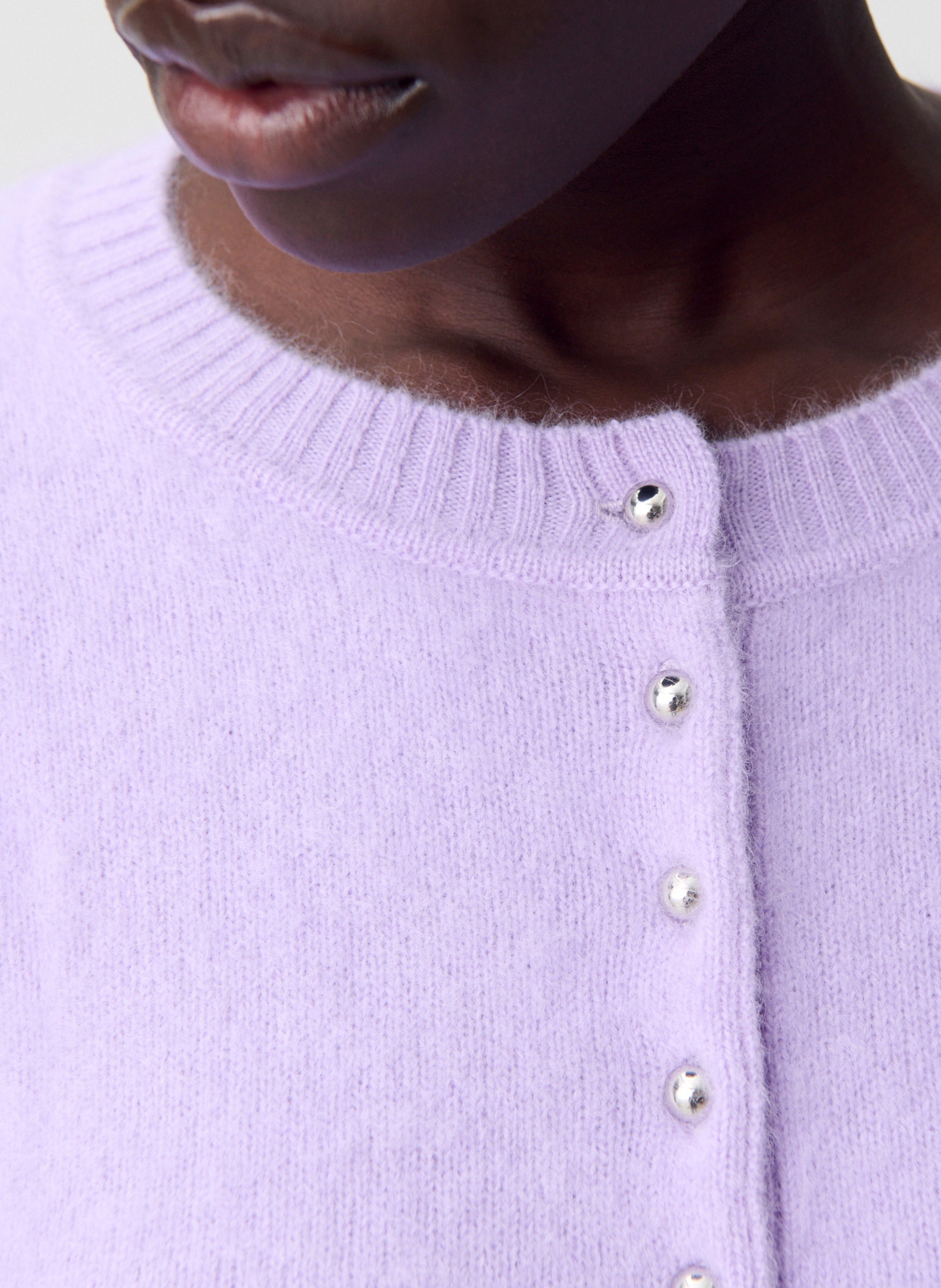 Gilet ocl rond en laine mélangée mochi CLAUDIE PIERLOT Violet