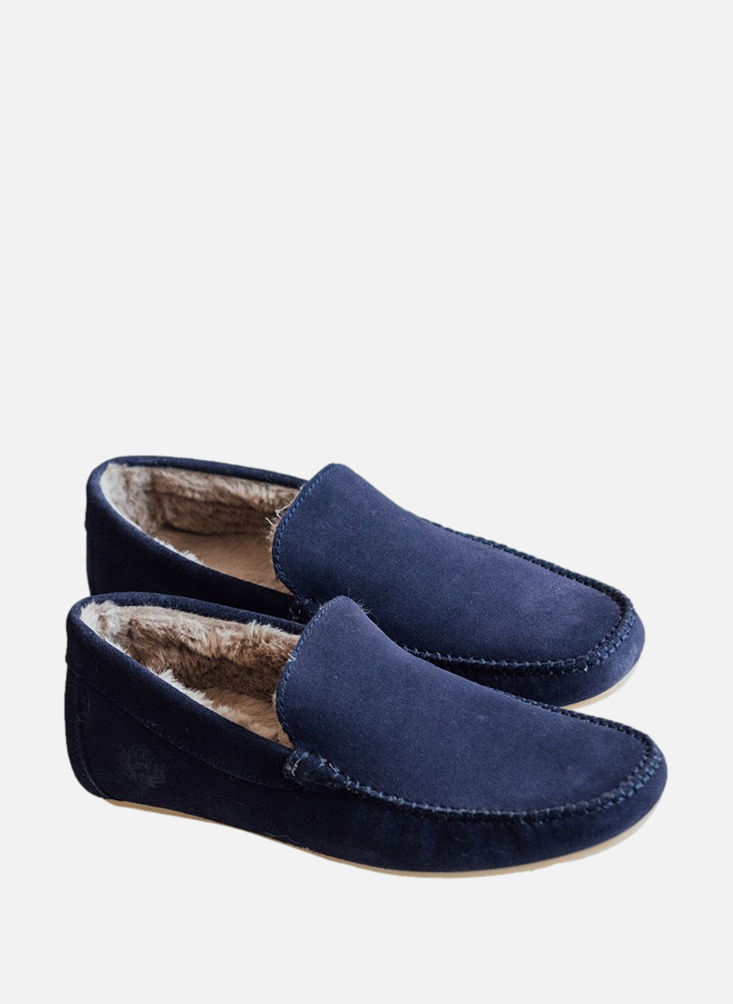 Pantoufle fourrée en daim homs FINSBURY Bleu