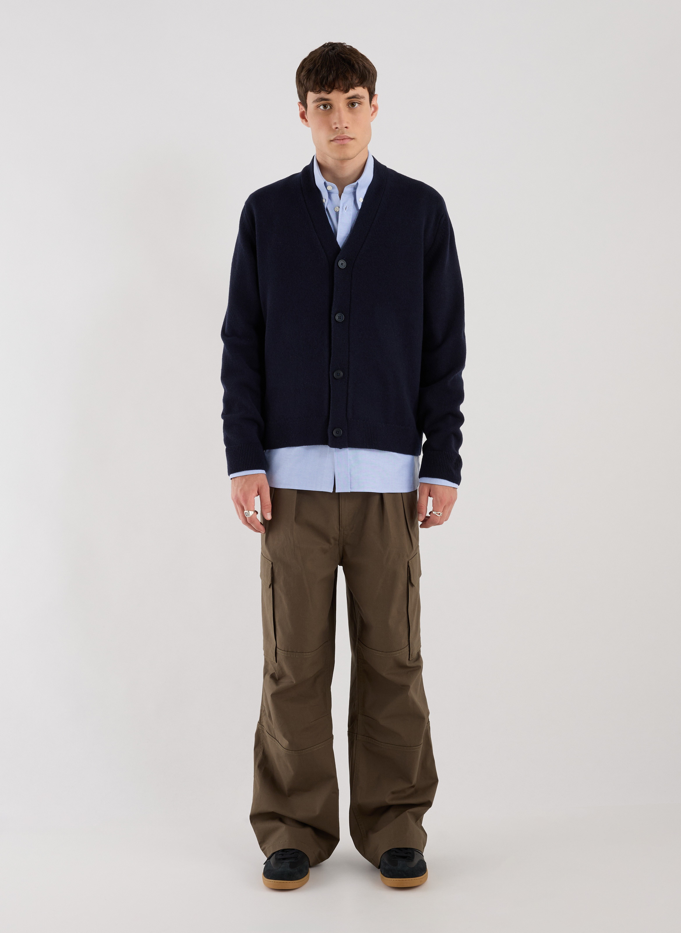 Cardigan Gardy col V en laine SAISON 1865 Bleu