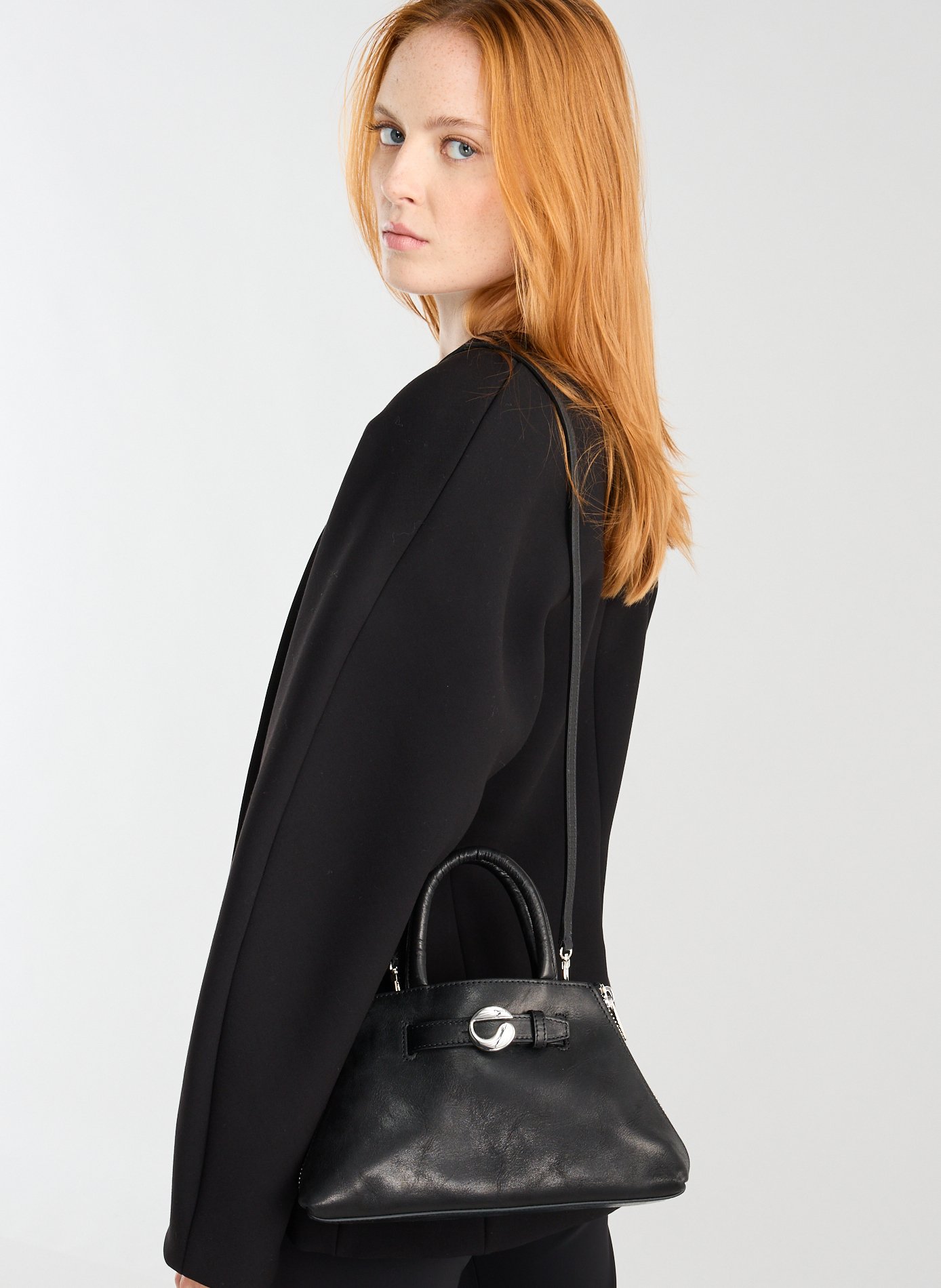 Data leather shoulder bag COPERNI Black