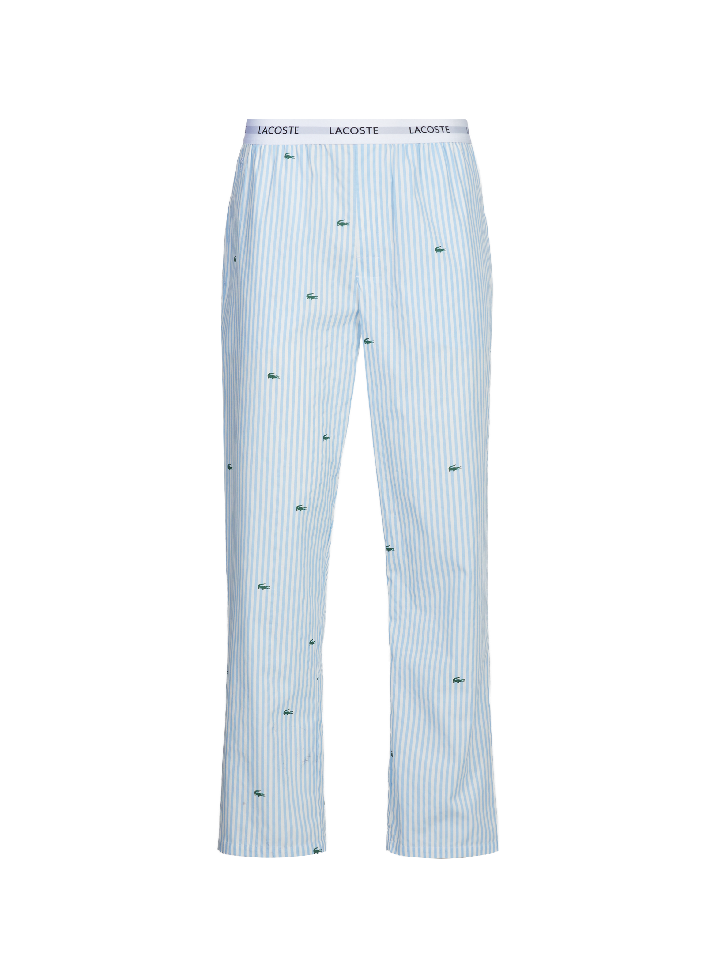LACOSTE Pantalon de pyjama imprimé à rayures en coton Bleu