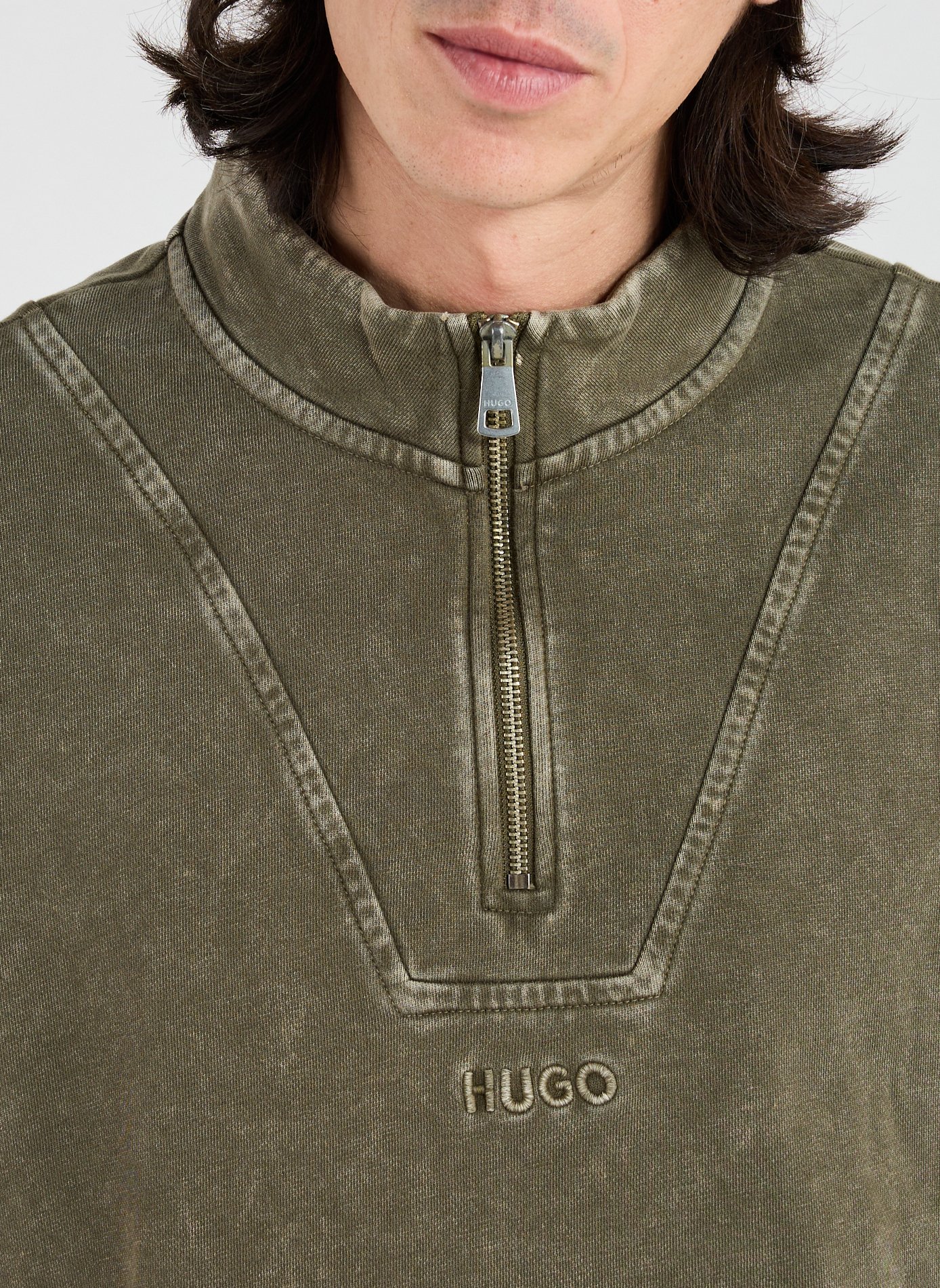 Sweat ample en coton HUGO BLUE Kaki