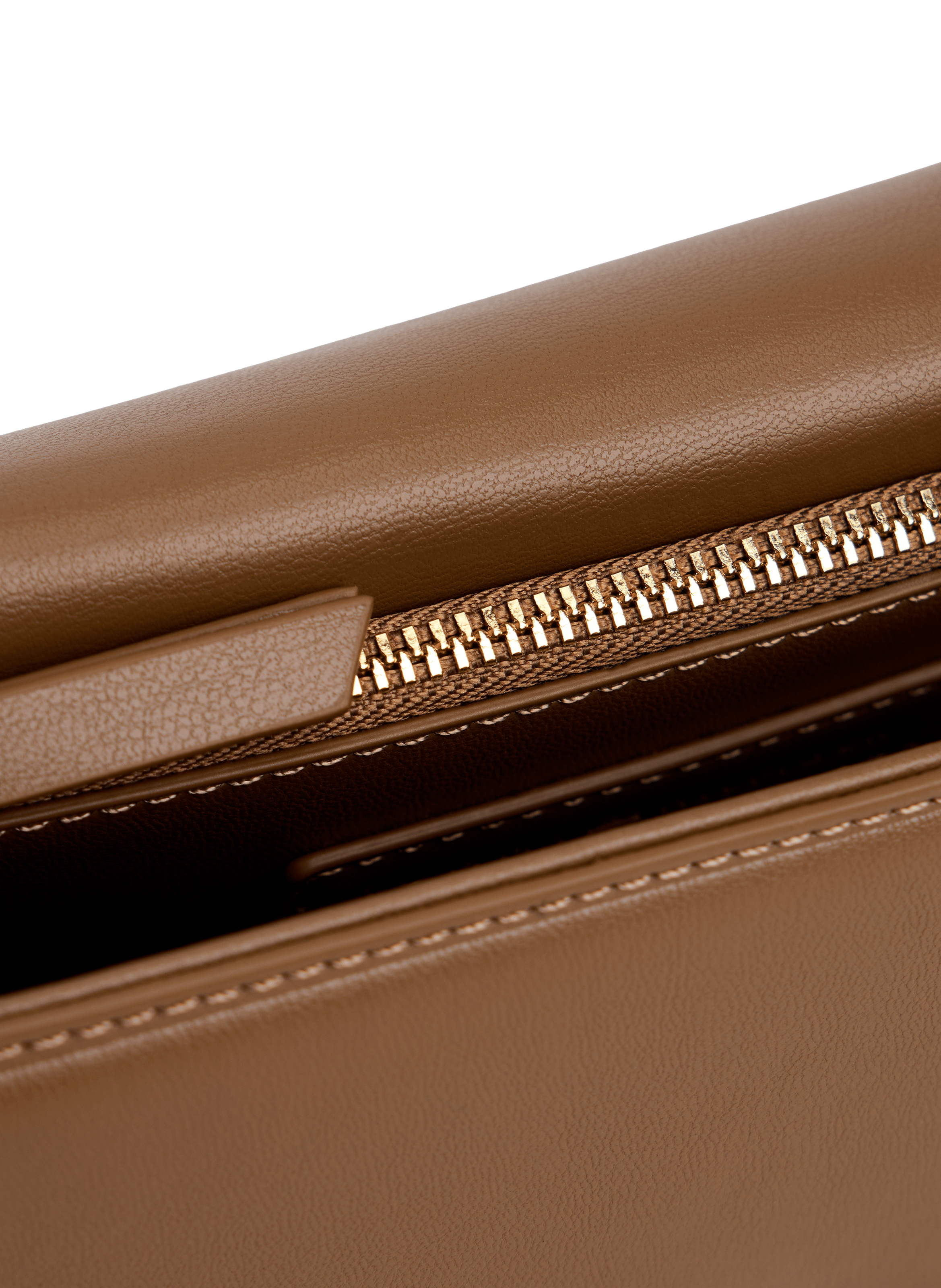 Clutch bag with logoed clasp in faux leather TOMMY HILFIGER Brown