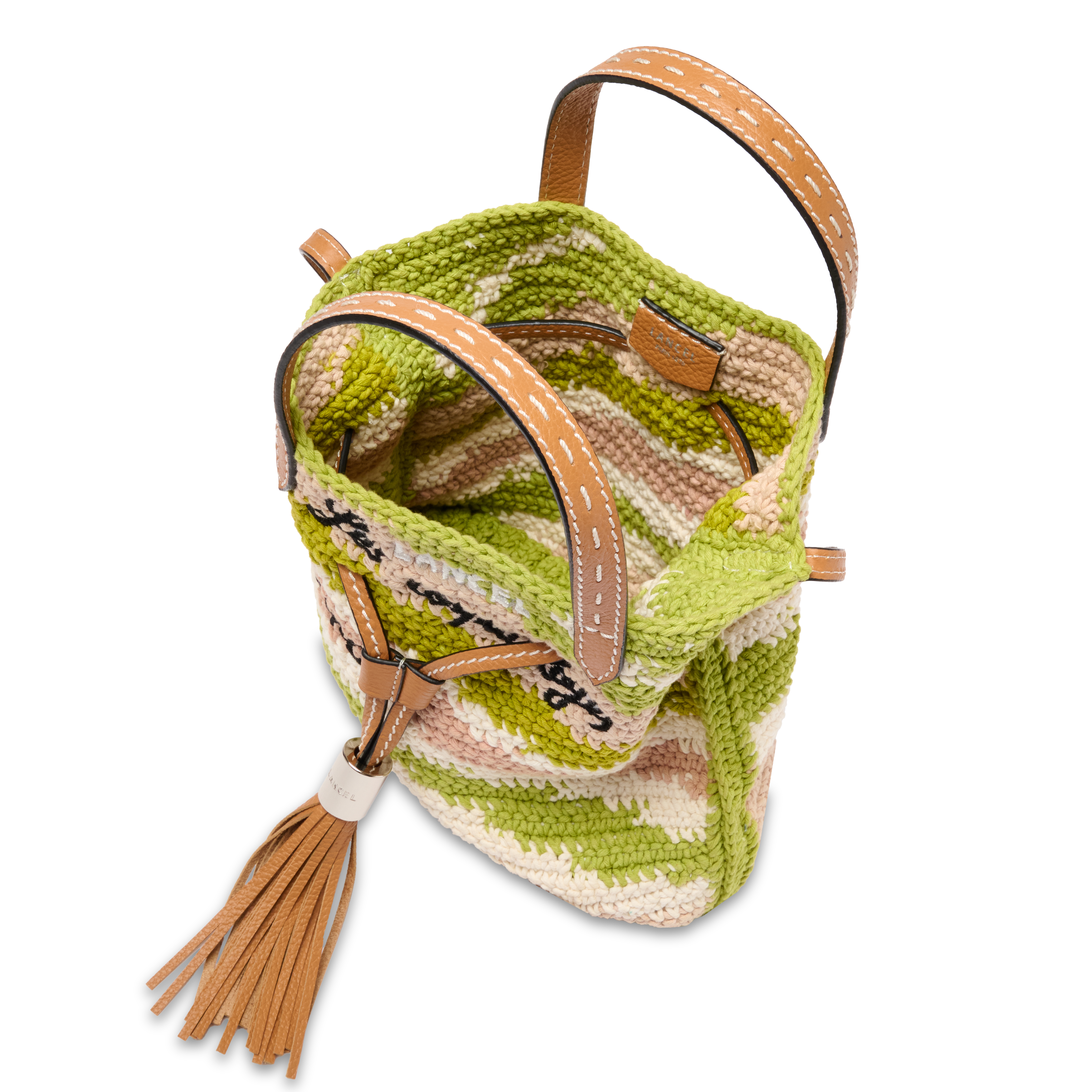 Sac seau s double porté summer mania de lancel en coton LANCEL Vert