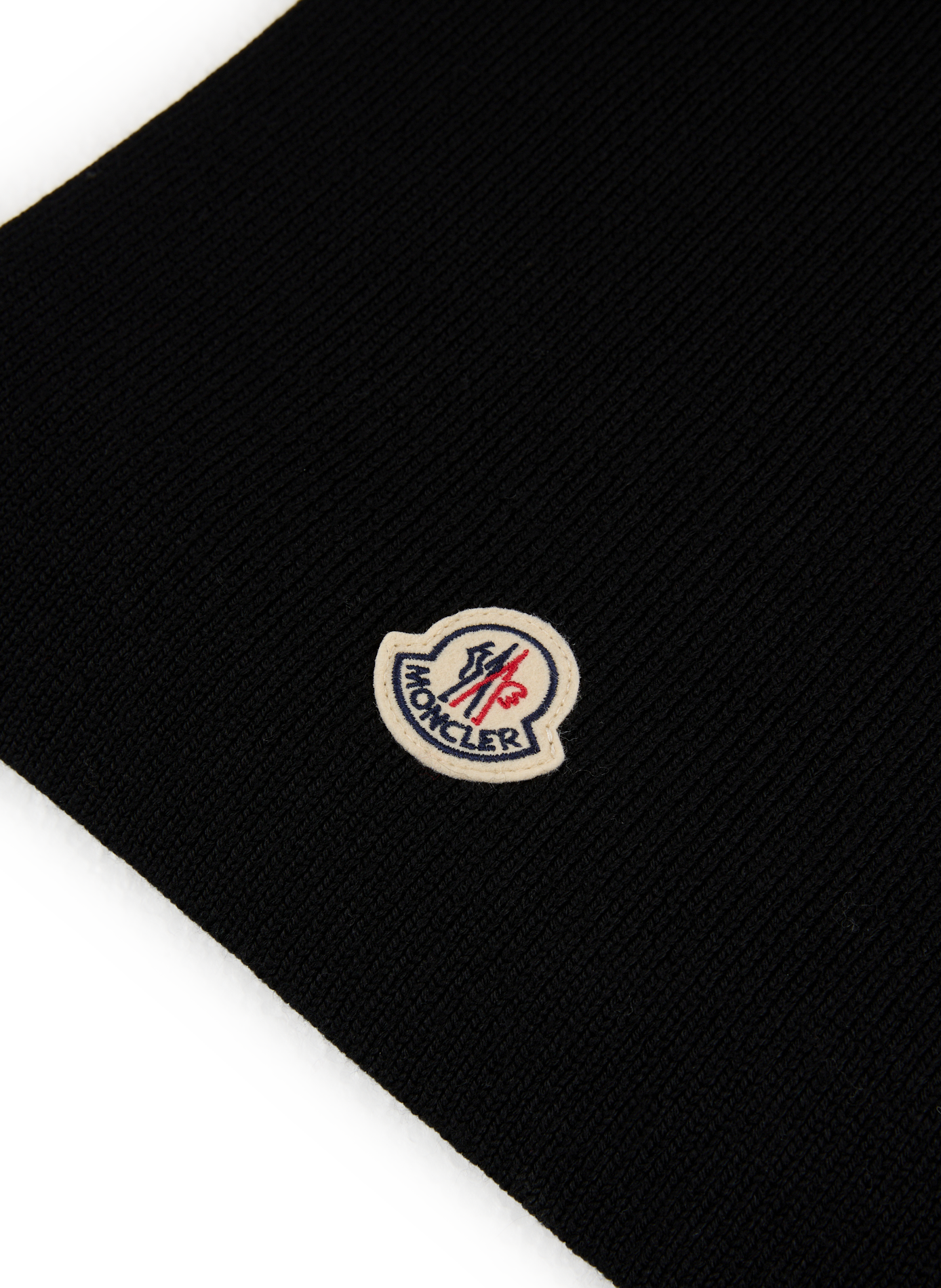 Ribbed virgin wool scarf MONCLER Black