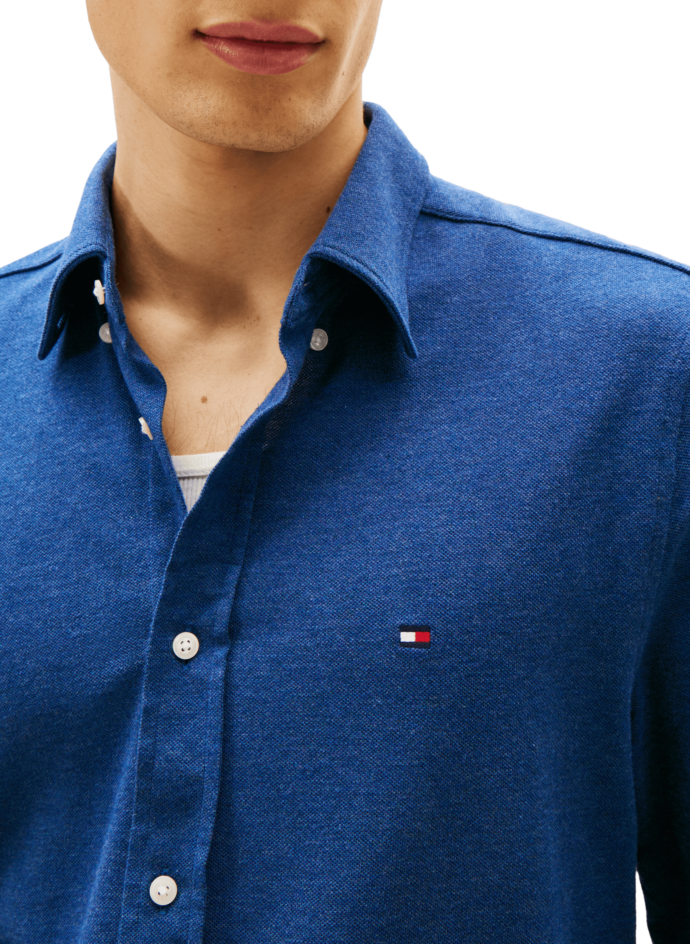 Cotton jersey shirt with logo TOMMY HILFIGER Blue