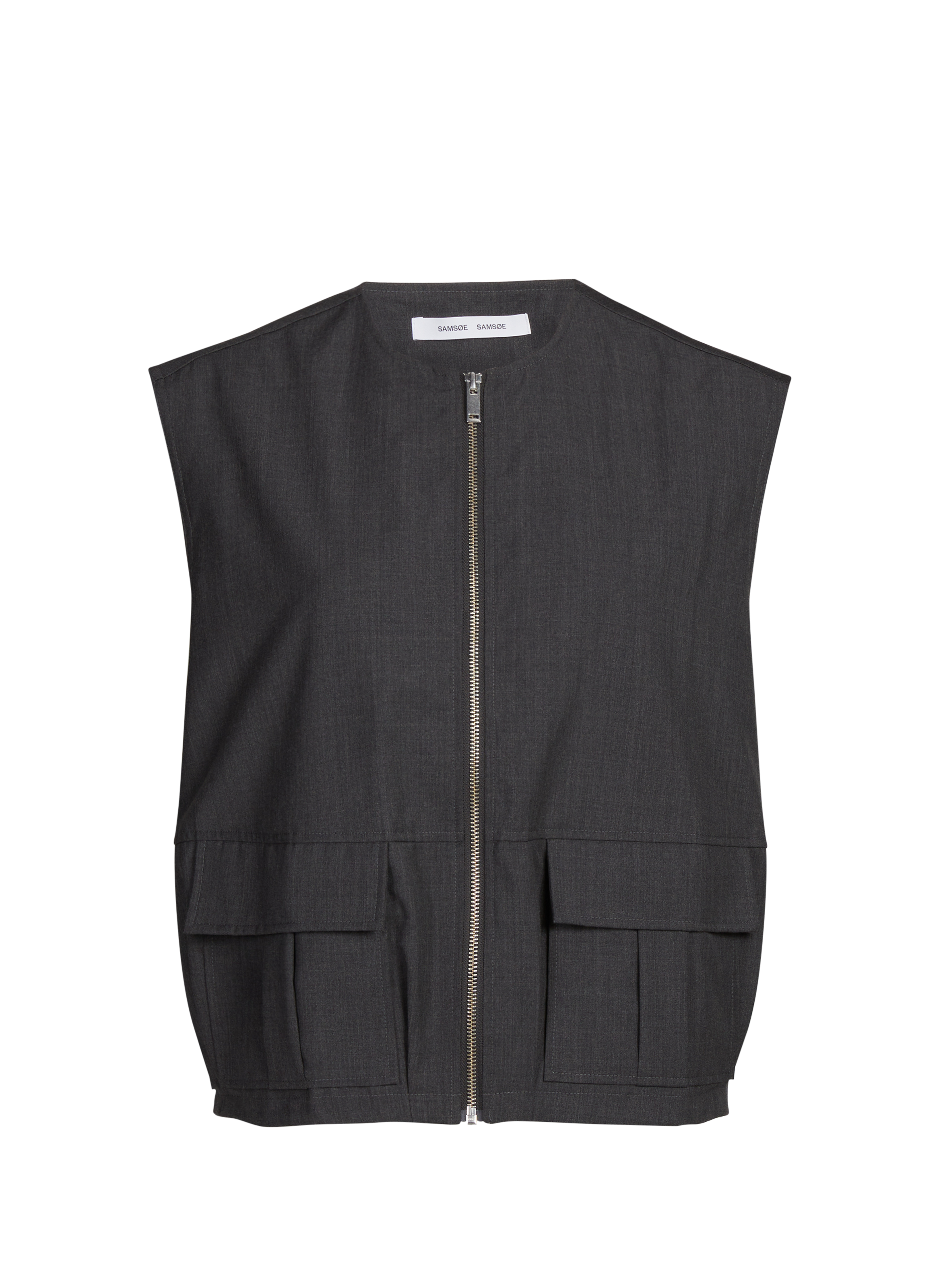SAMSOE SAMSOE Sleeveless round neck vest Grey