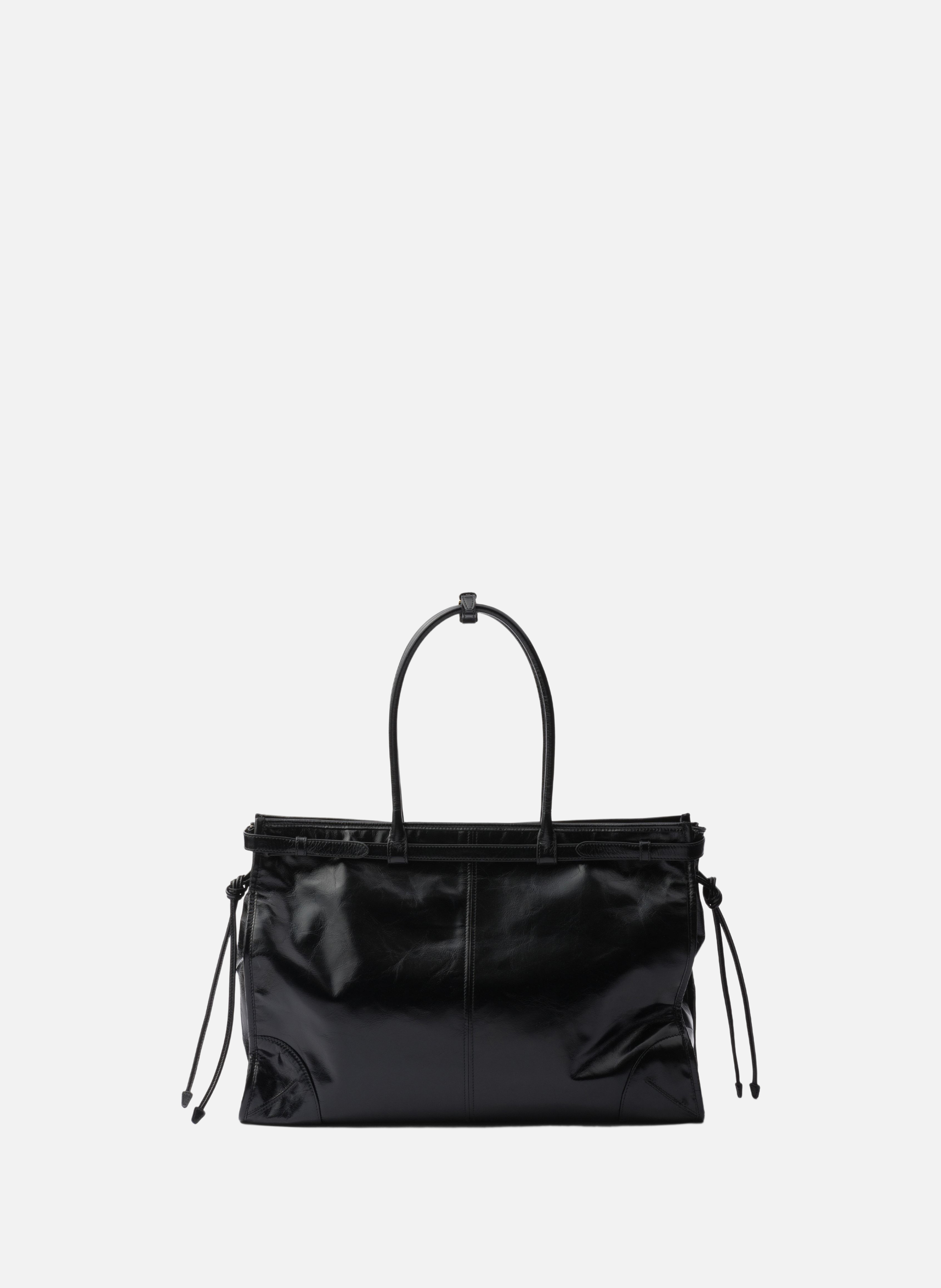 Très grand sac à main prada bonnie en cuir PRADA Noir