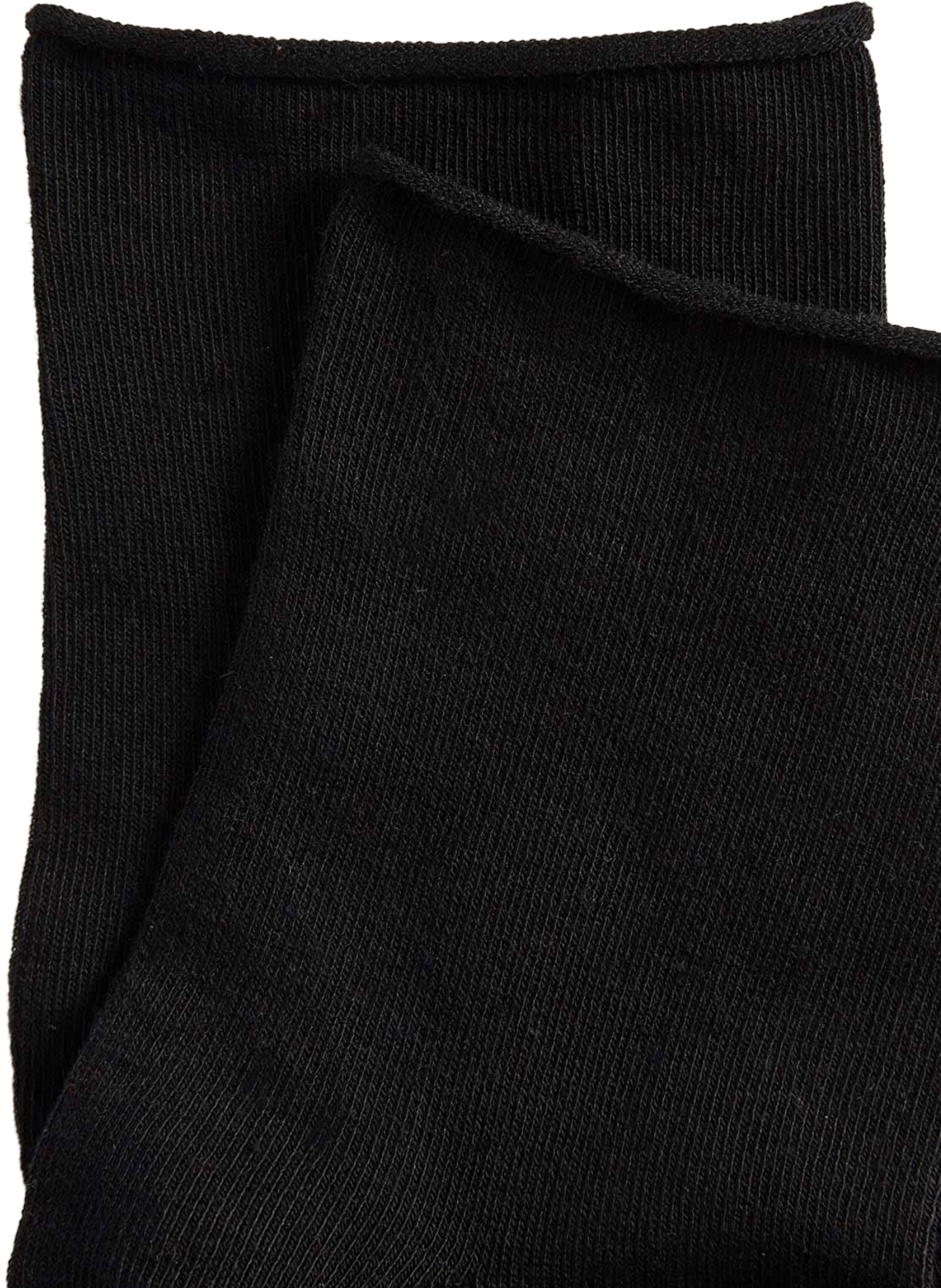 Rolled edge ankle socks in blended organic cotton LE BOURGET Black