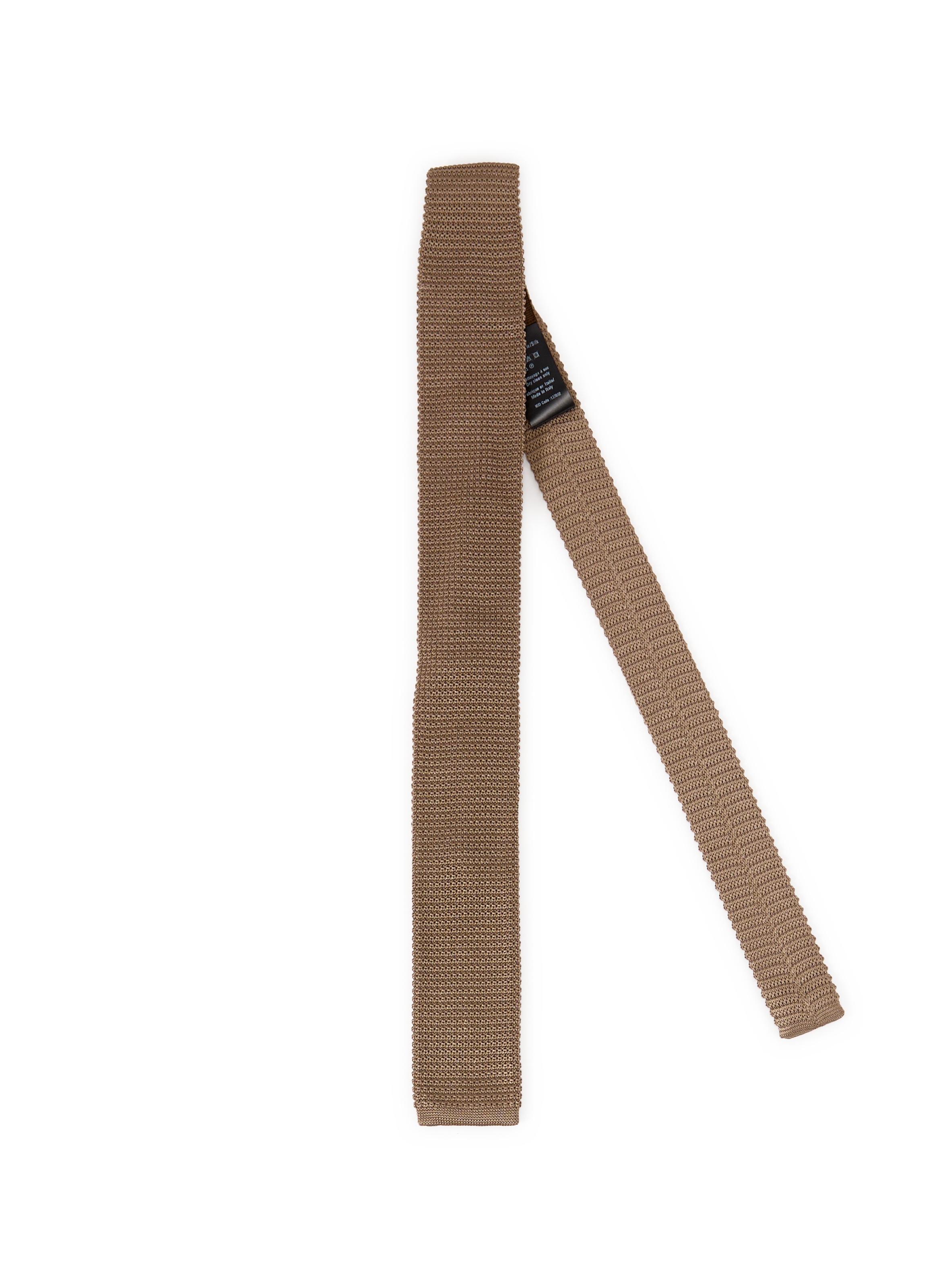 Cravate droite tricotée en soie AU PRINTEMPS PARIS Marron