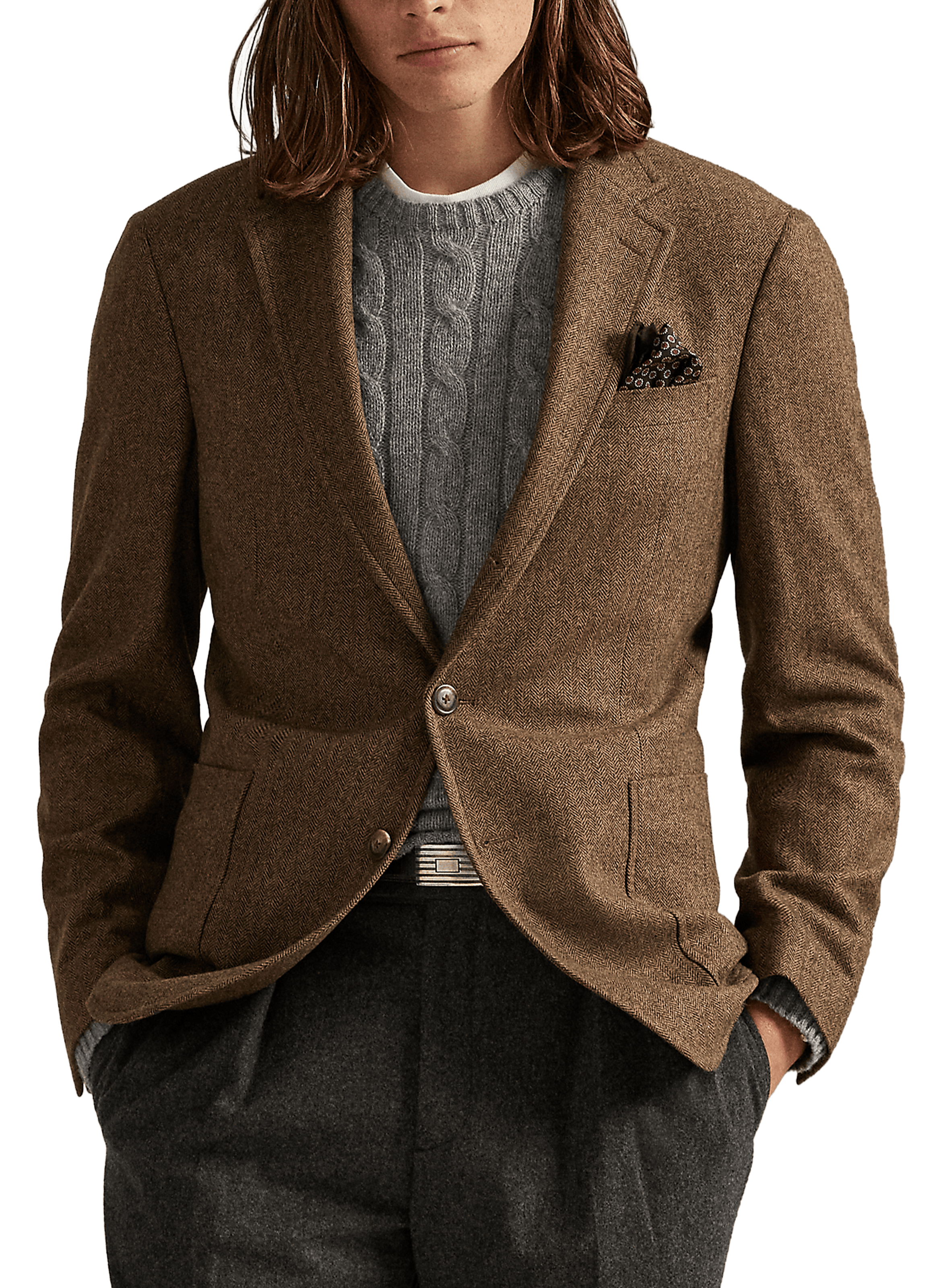 Straight wool blend blazer POLO RALPH LAUREN Multicolour