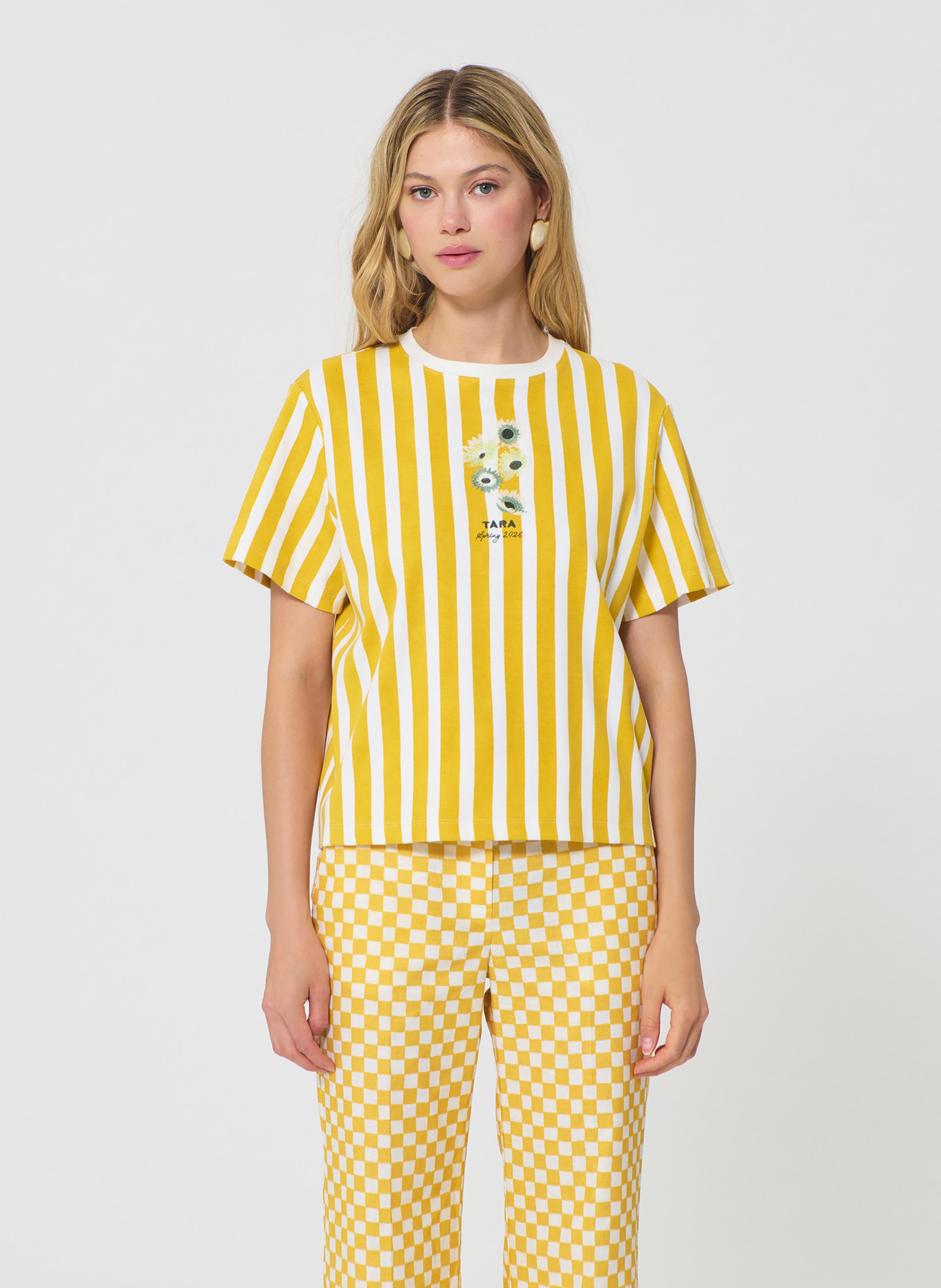 T-shirt tarastripe TARA JARMON Jaune
