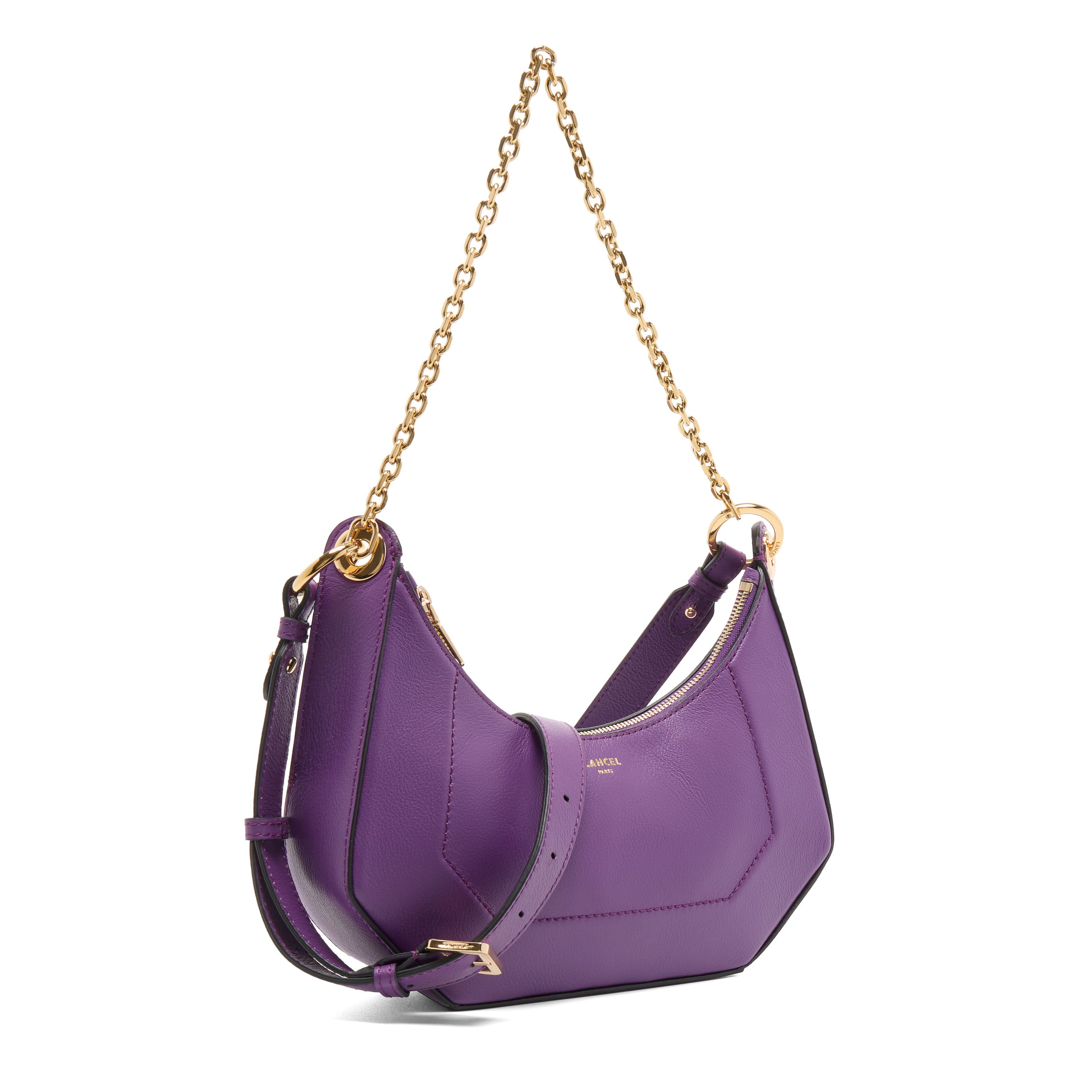 Sac zippé m double porté croisette de lancel en cuir LANCEL Violet