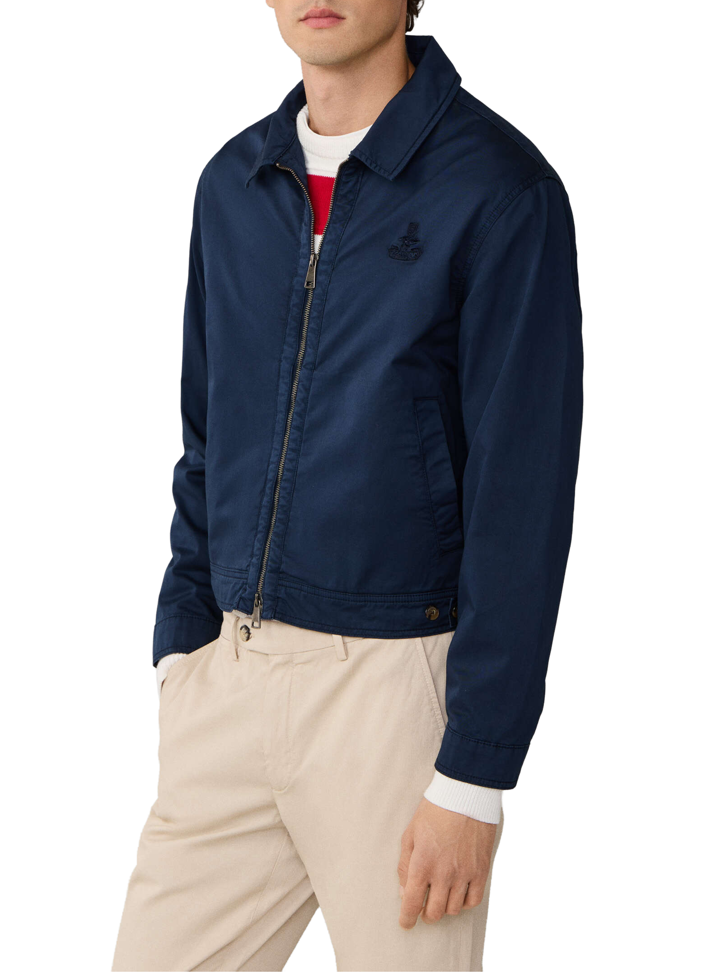 Blouson col classique en coton mélangé FACONNABLE Bleu