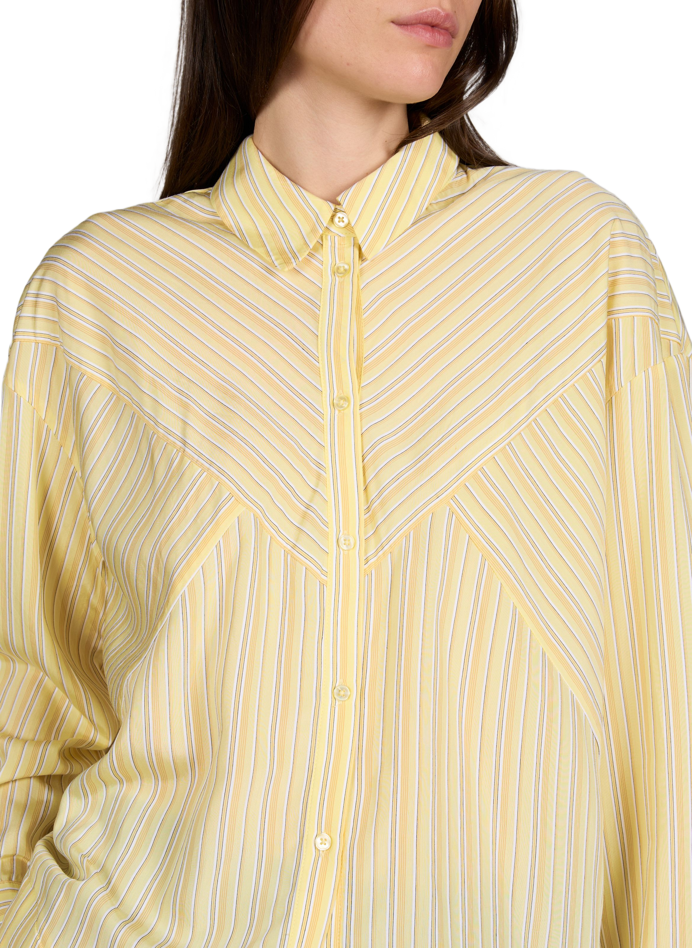 Chemise à rayures OBJECT Jaune