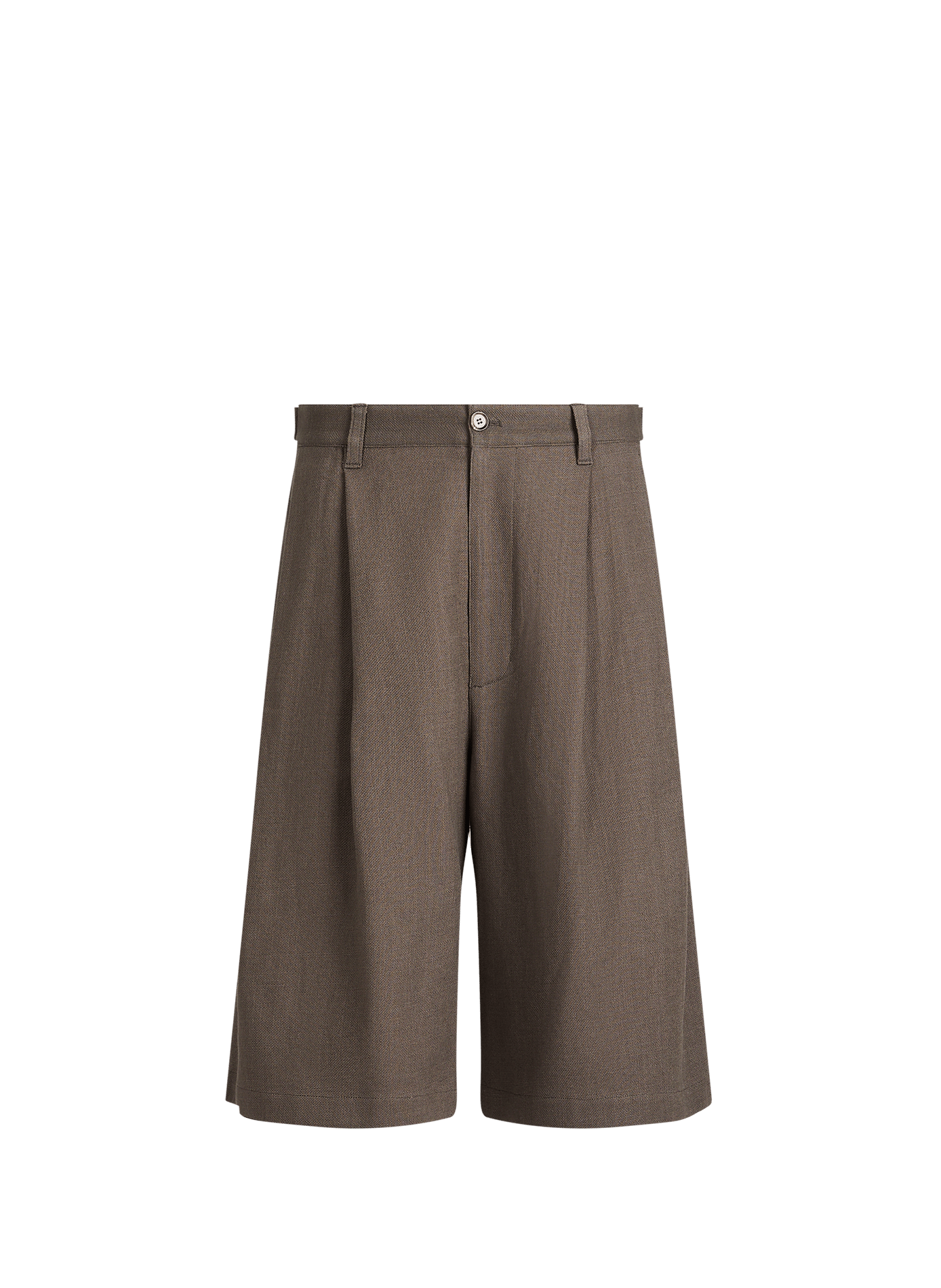Short ample with pleats in linen MERELY MADE Brown
