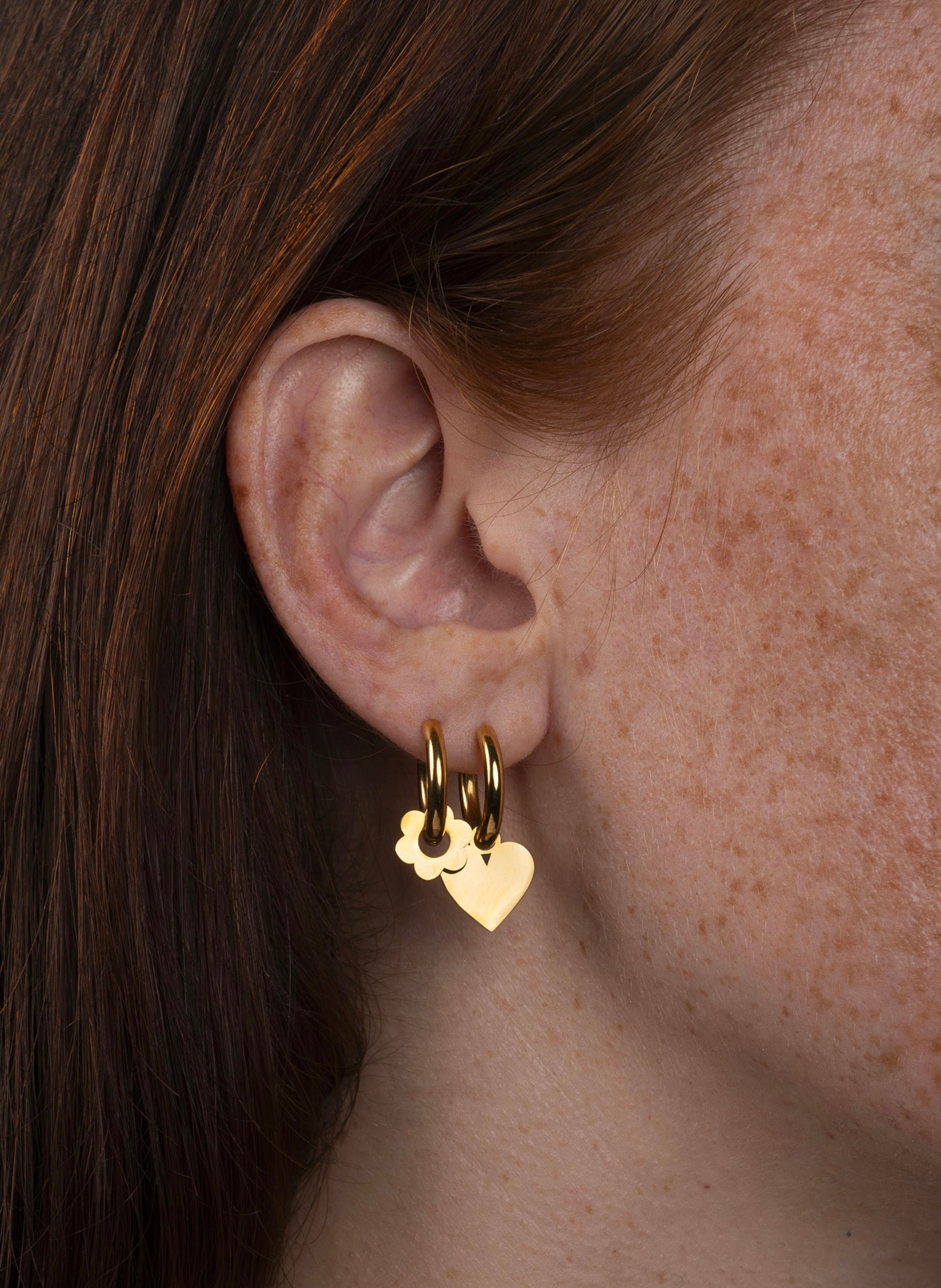 Boucles d'oreille fleurette en acier inoxydable KURAGE GINZA Argent