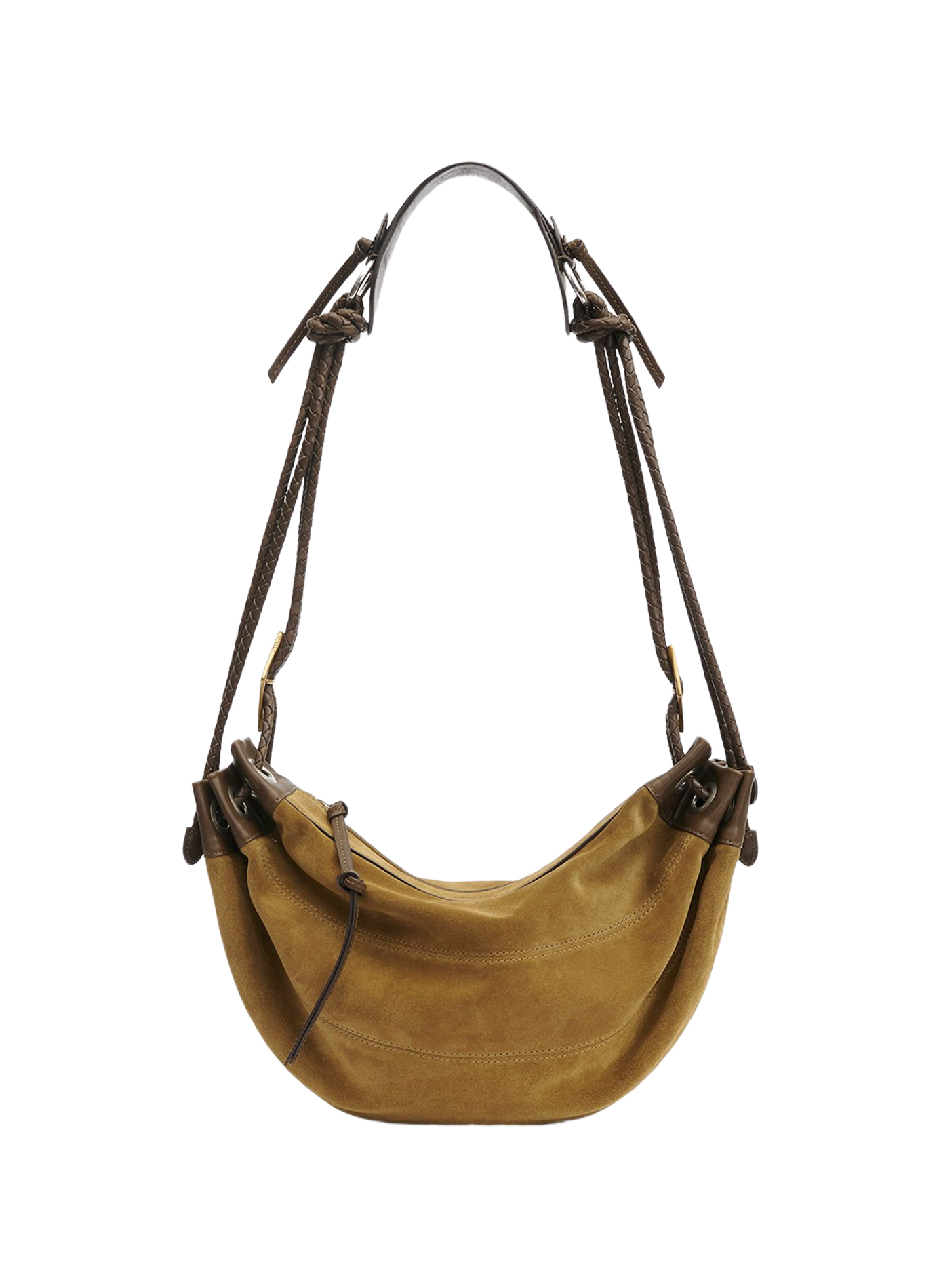 Shoulder bag Maia Medium in suede calf leather ISABEL MARANT Brown