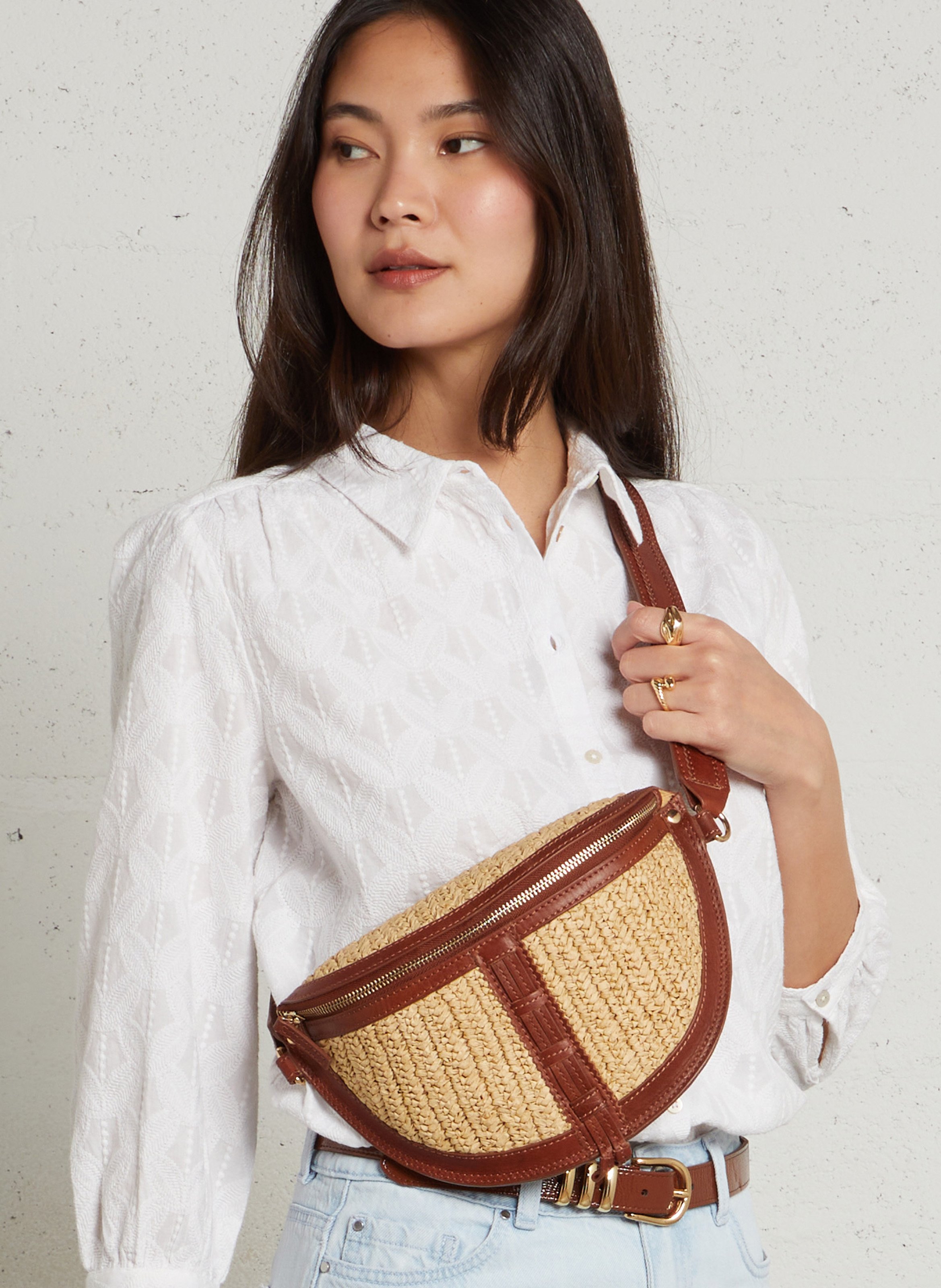 Sac banane en raphia lucien MAISON 123 Blanc