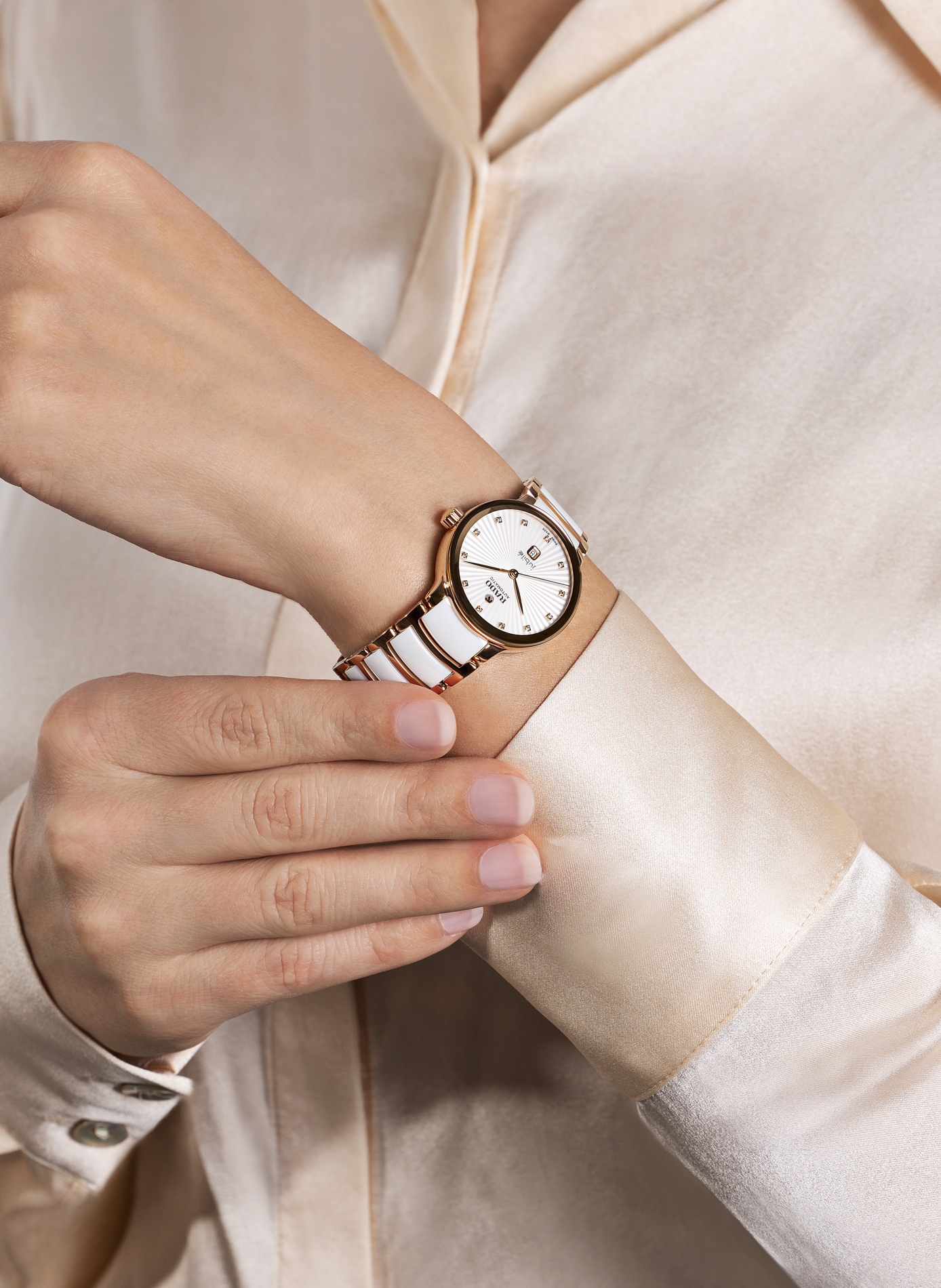 Montre automatique Centrix en céramique RADO Blanc