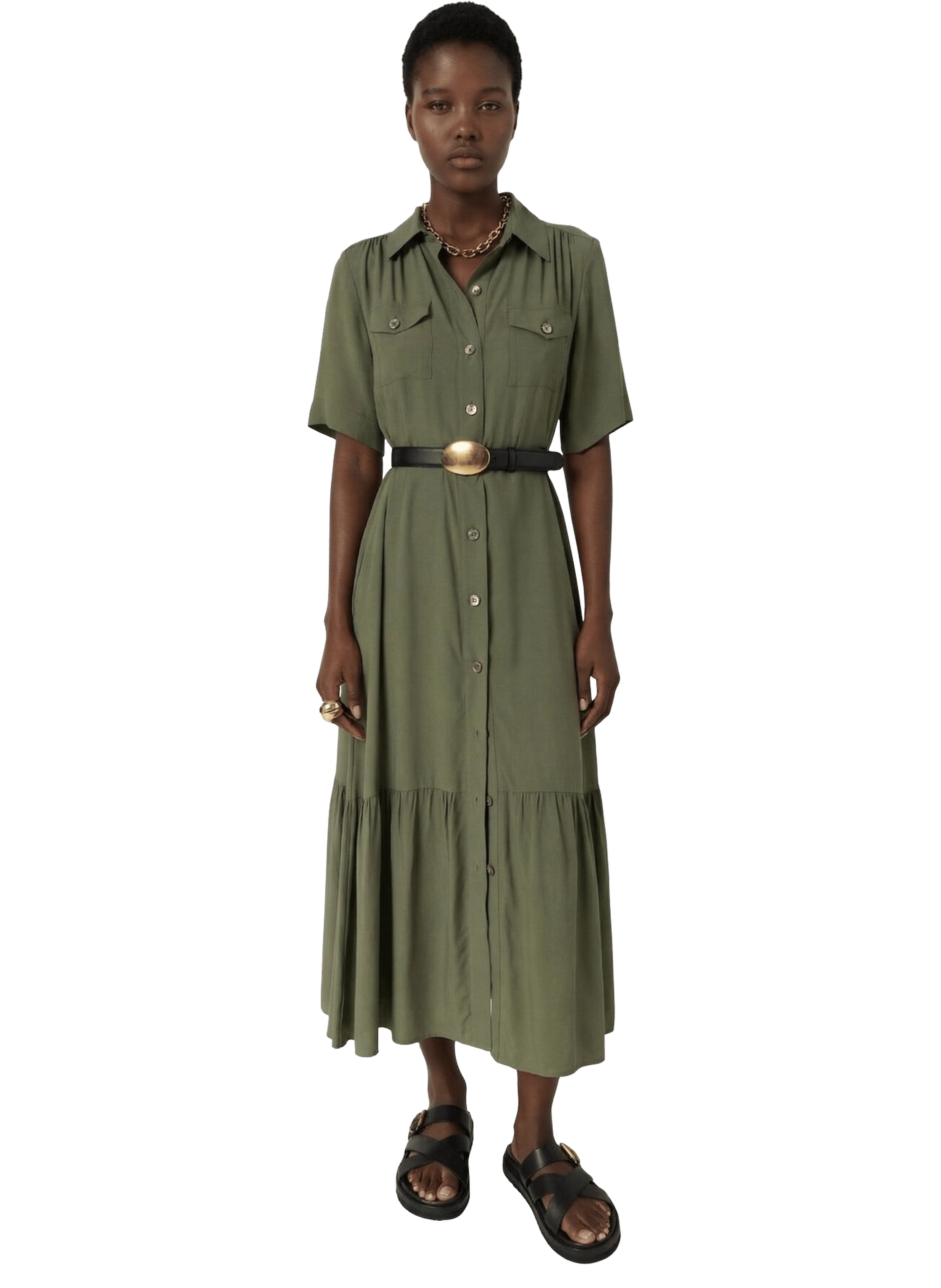 Robe chemise longue - raina GERARD DAREL Kaki