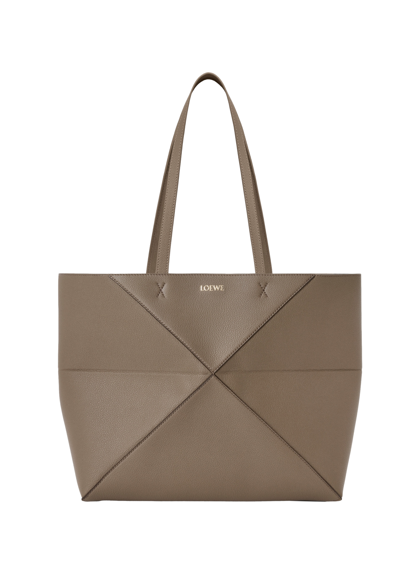 Bolso Puzzle Fold mediano horizontal de cuero de becerro granulado suave LOEWE Beige