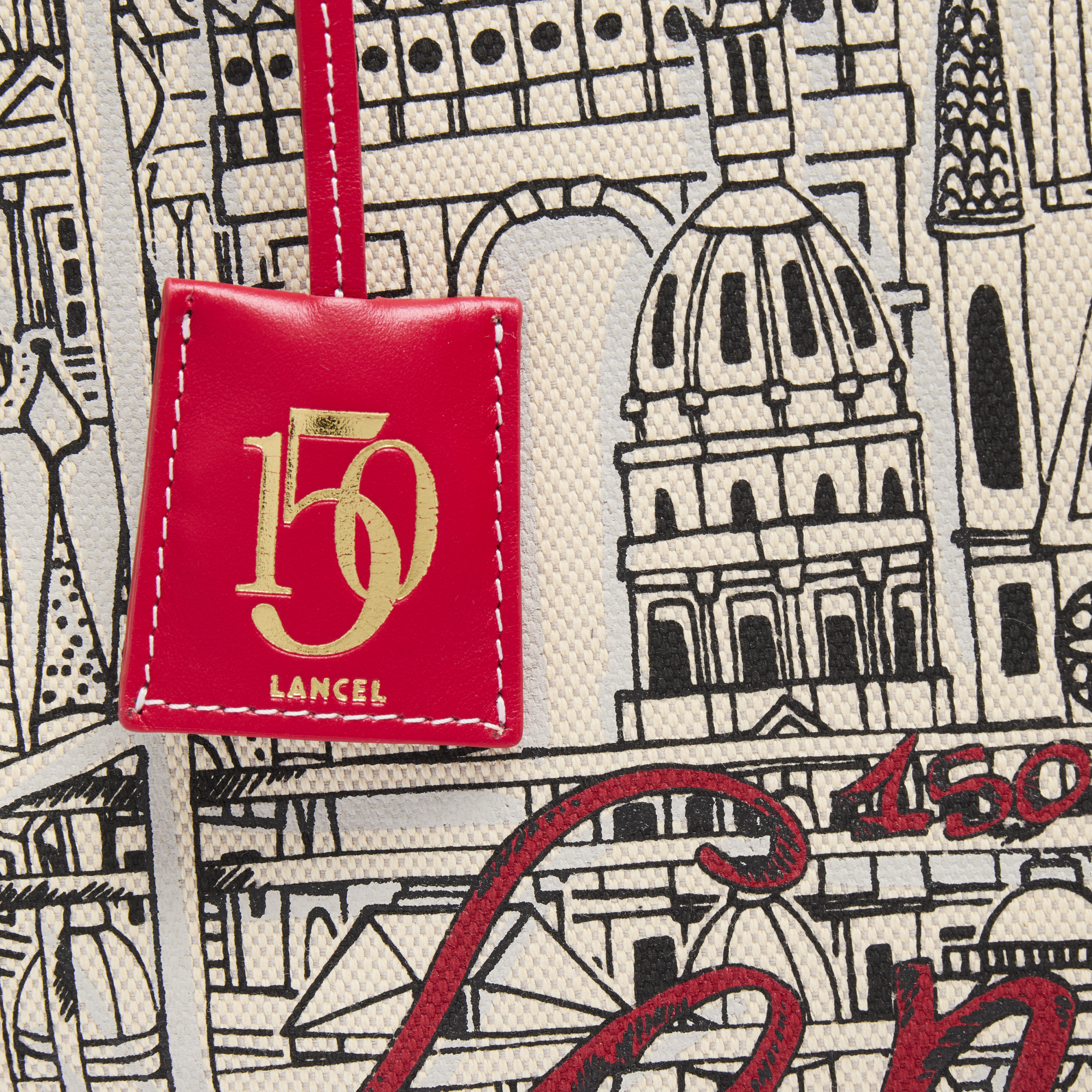 Shopper bag capsule 150 jaar in canvas en rundleer LANCEL Veelkleurig