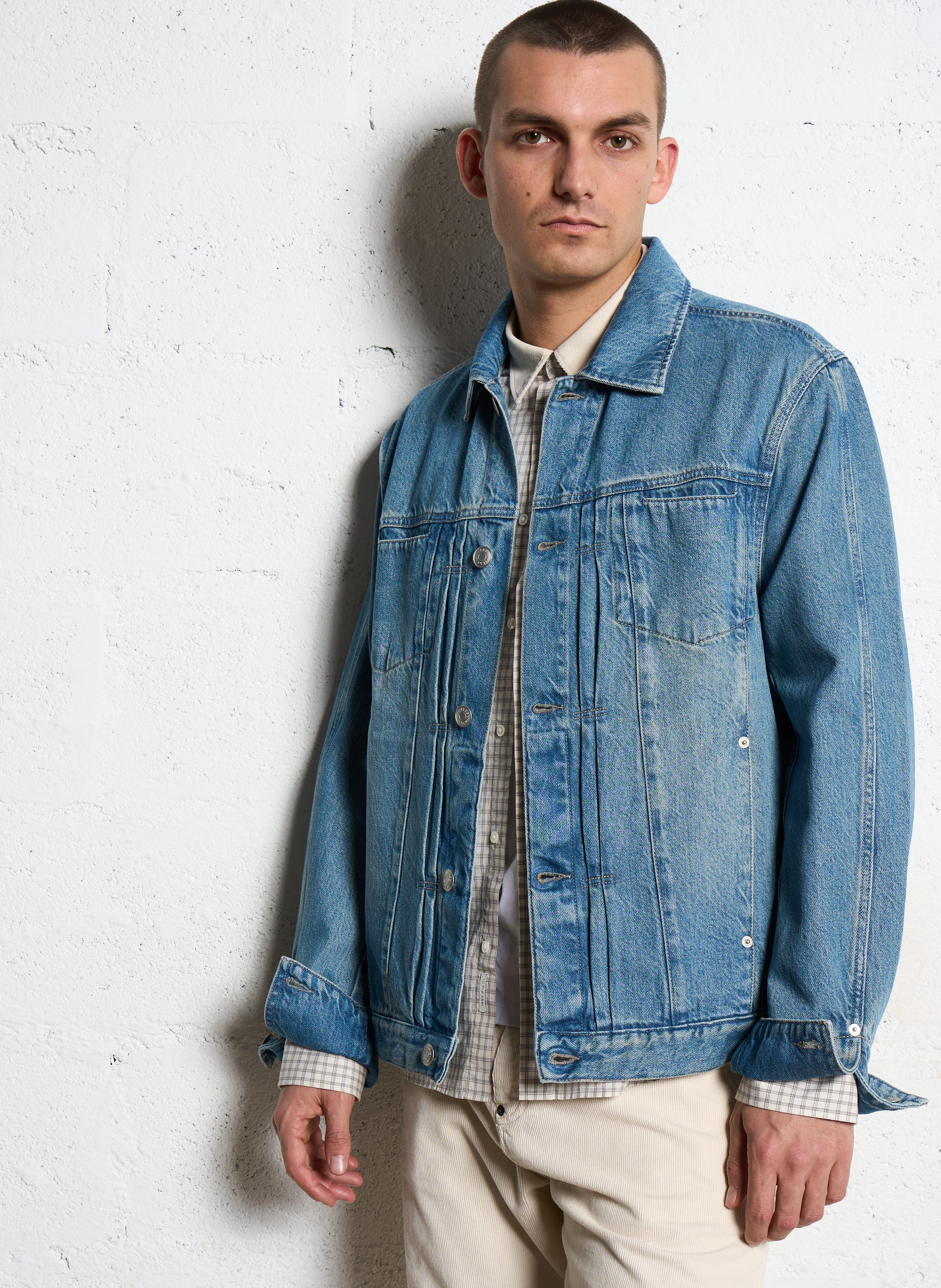 Veste en jean droite boutonnée IKKS Bleu
