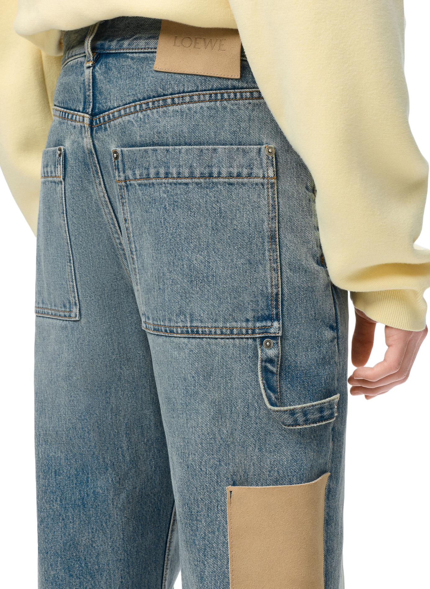Jean en denim de coton délavé LOEWE Blue