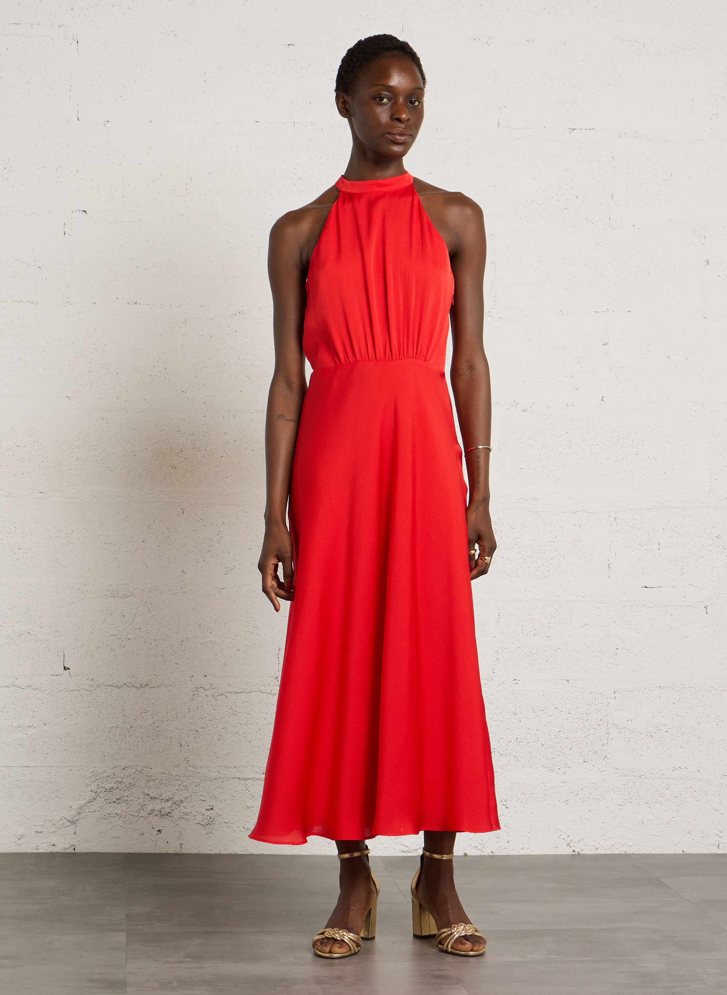 Robe longue ample fluide berey MAISON 123 Rouge