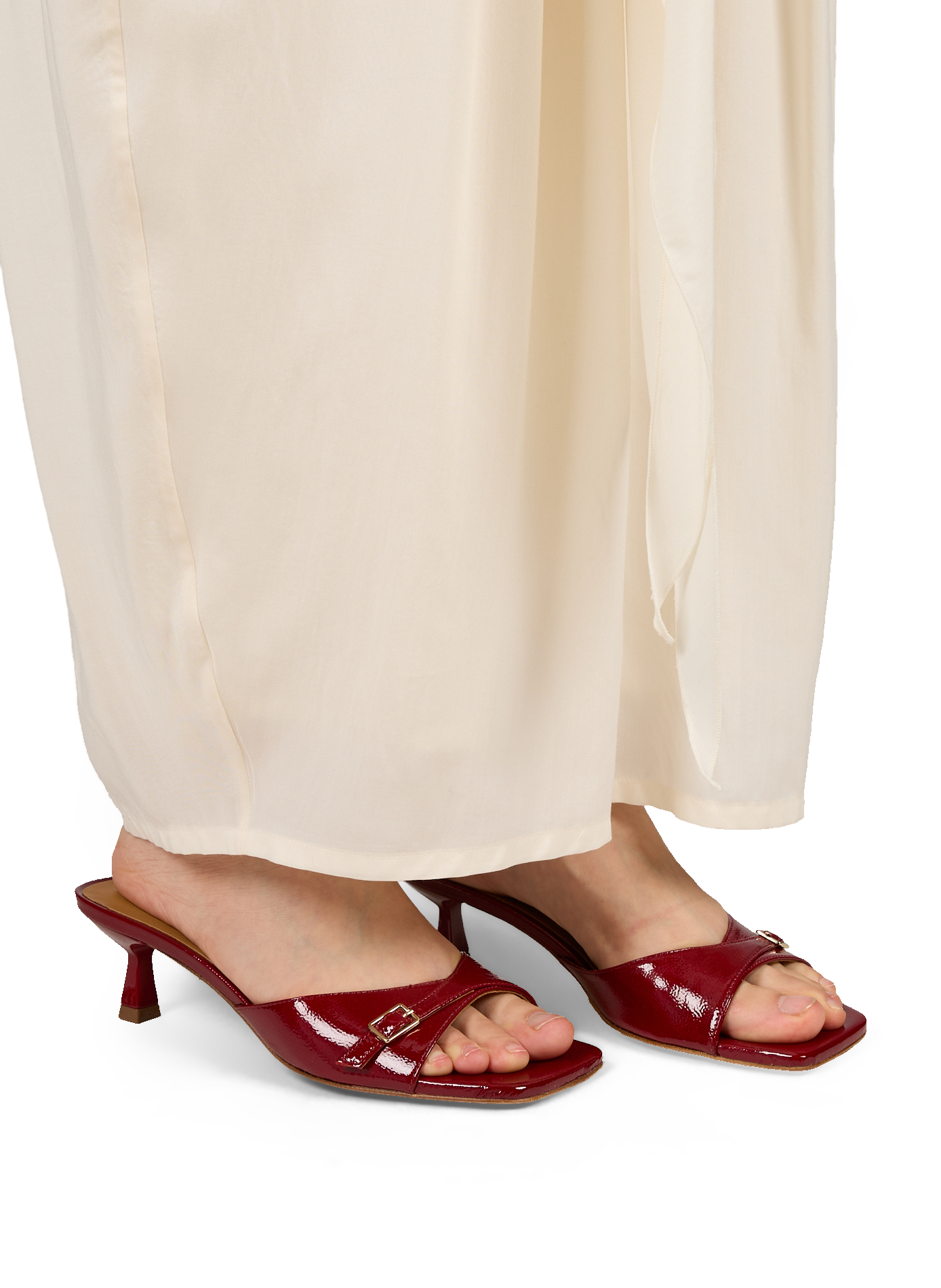 June patent leather heel mules BOBBIES Red